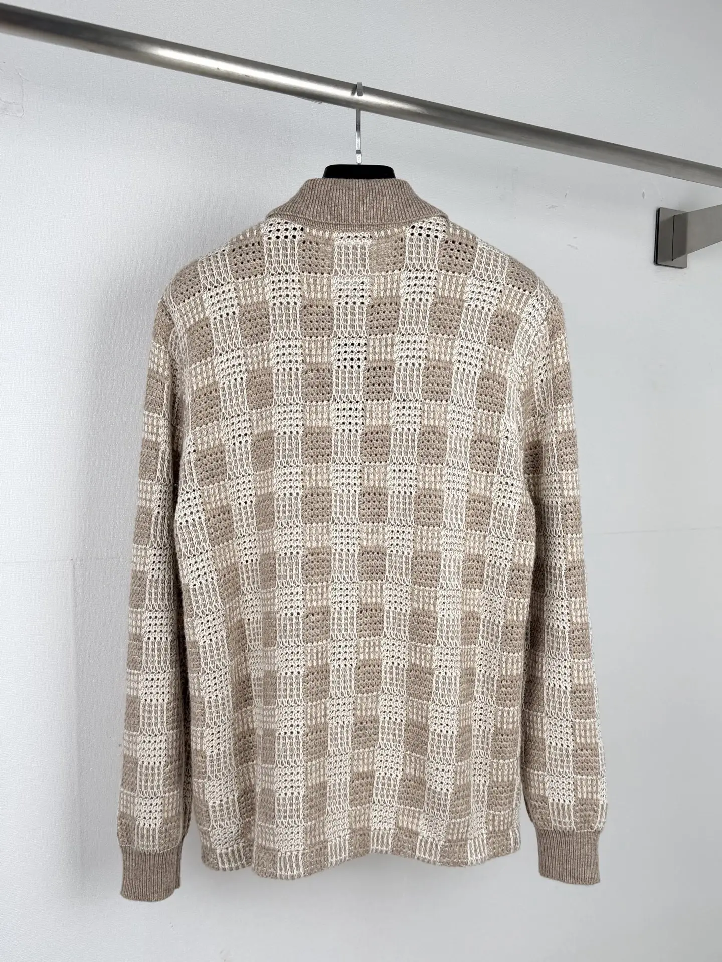 Damier Tweed Jacquard Knit Cardigan D32020018 — view 3