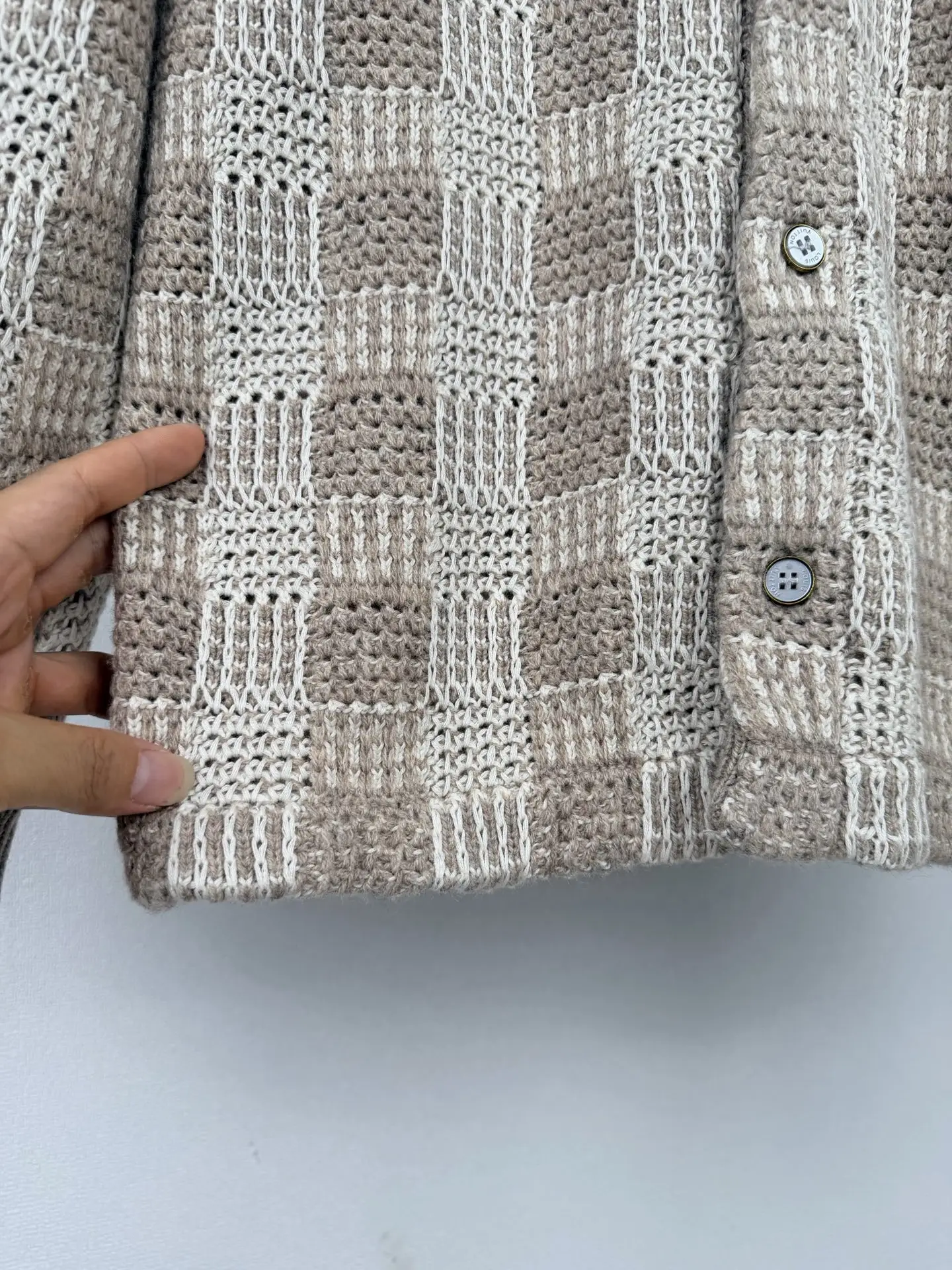 Damier Tweed Jacquard Knit Cardigan D32020018 — view 9