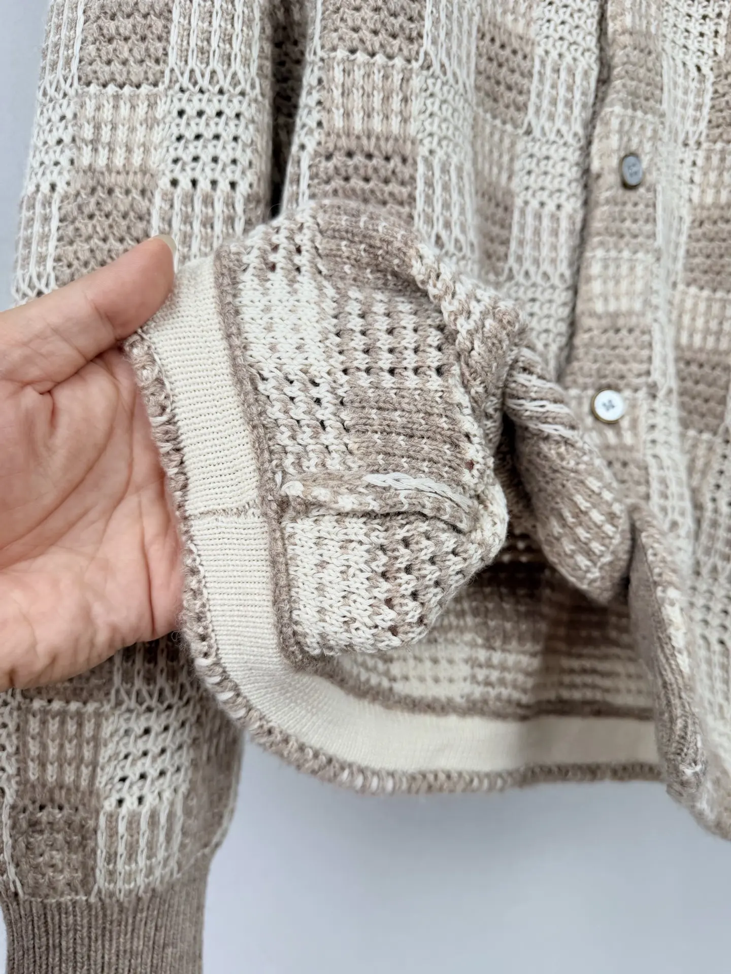 Damier Tweed Jacquard Knit Cardigan D32020018 — view 10