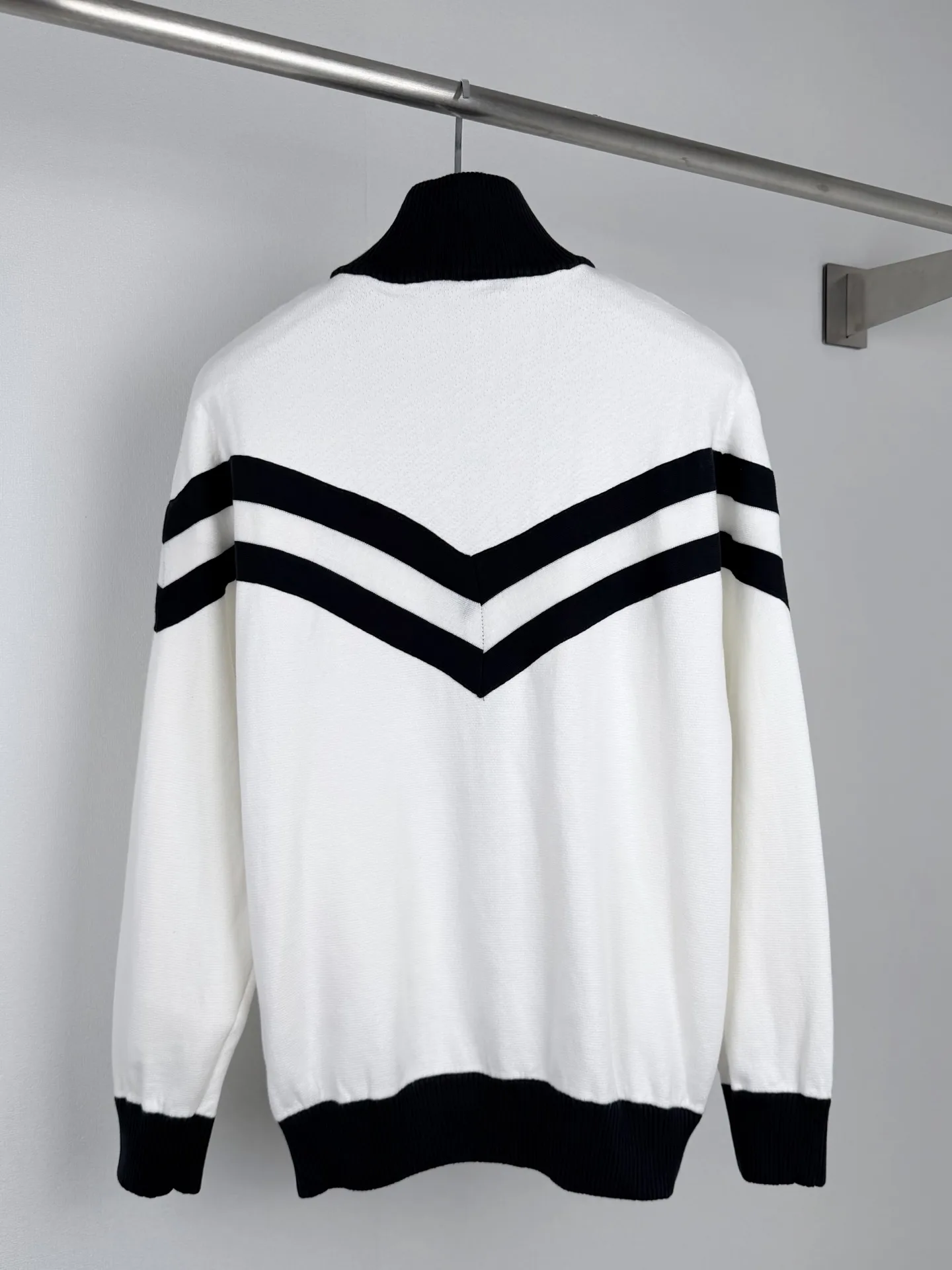 Nautical Zip-Up Cotton Knit Cardigan D32020030 — view 3