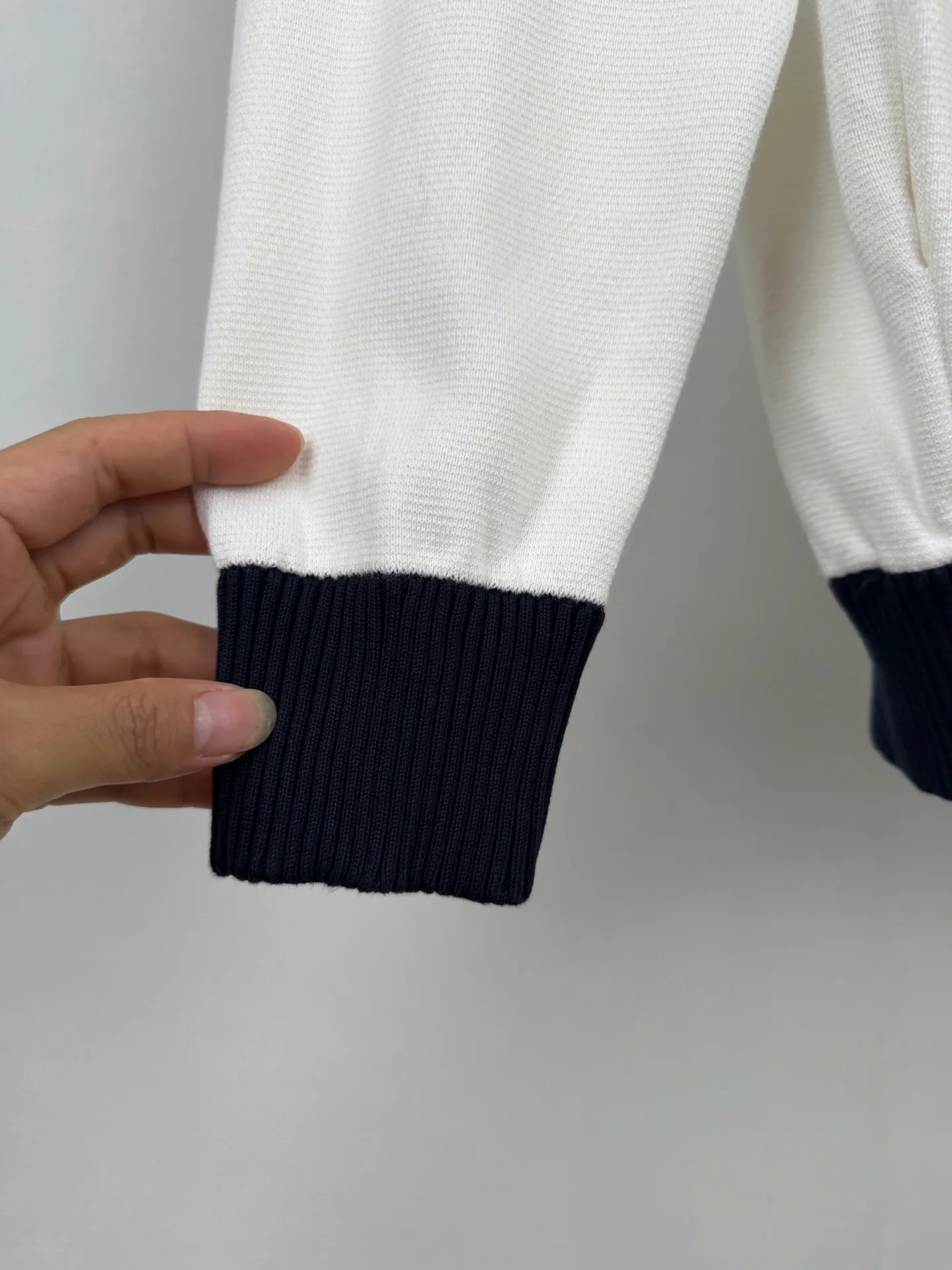 Nautical Zip-Up Cotton Knit Cardigan D32020030 — view 8