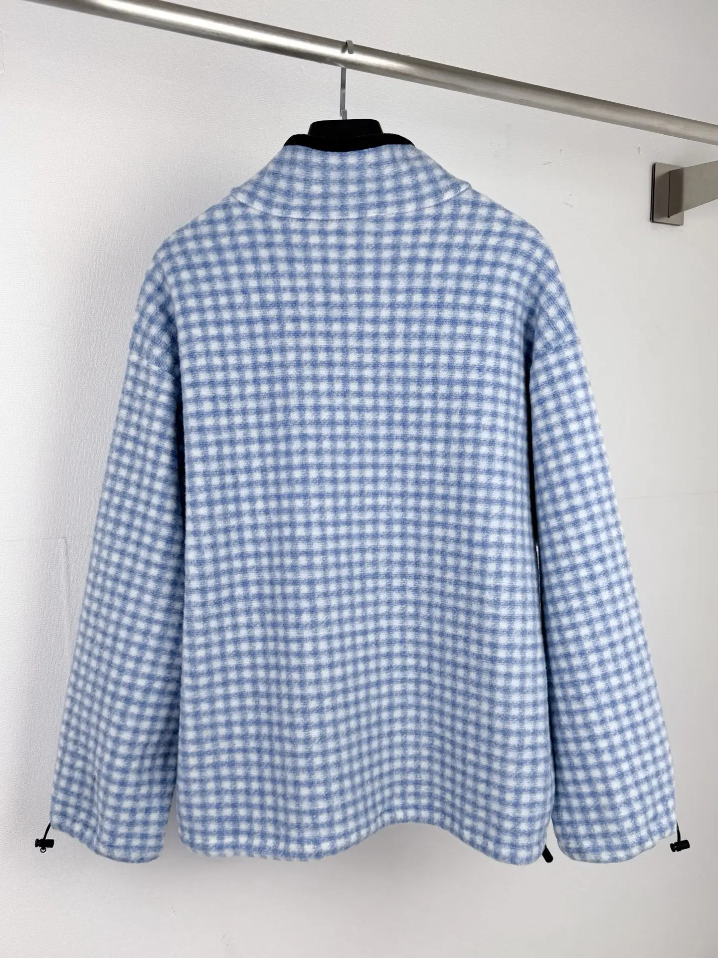 Gingham Embroidered Fleece Zip-Up Jacket D32020015 — view 3