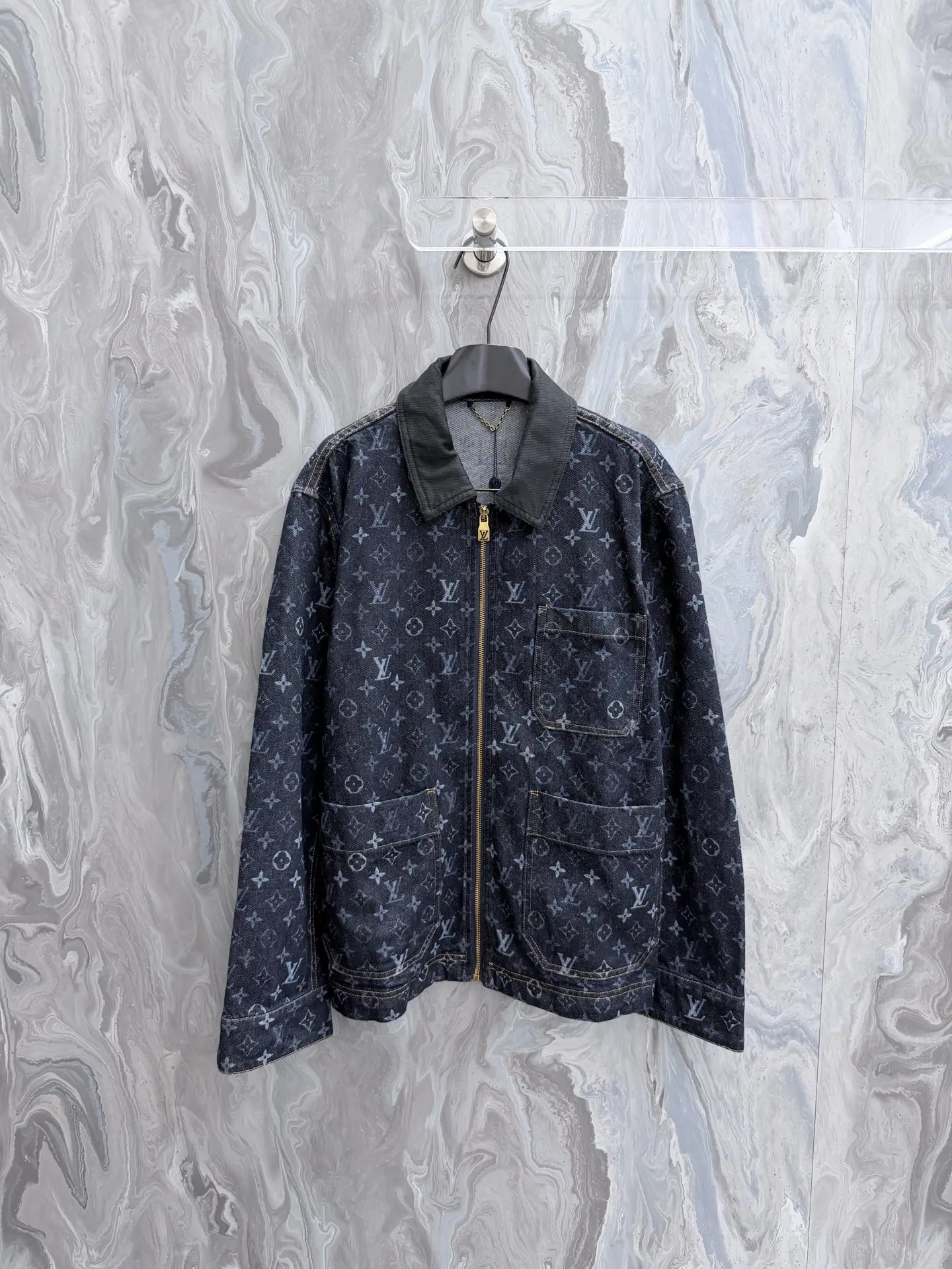Monogram Zip-Up Denim Jacket D32022030