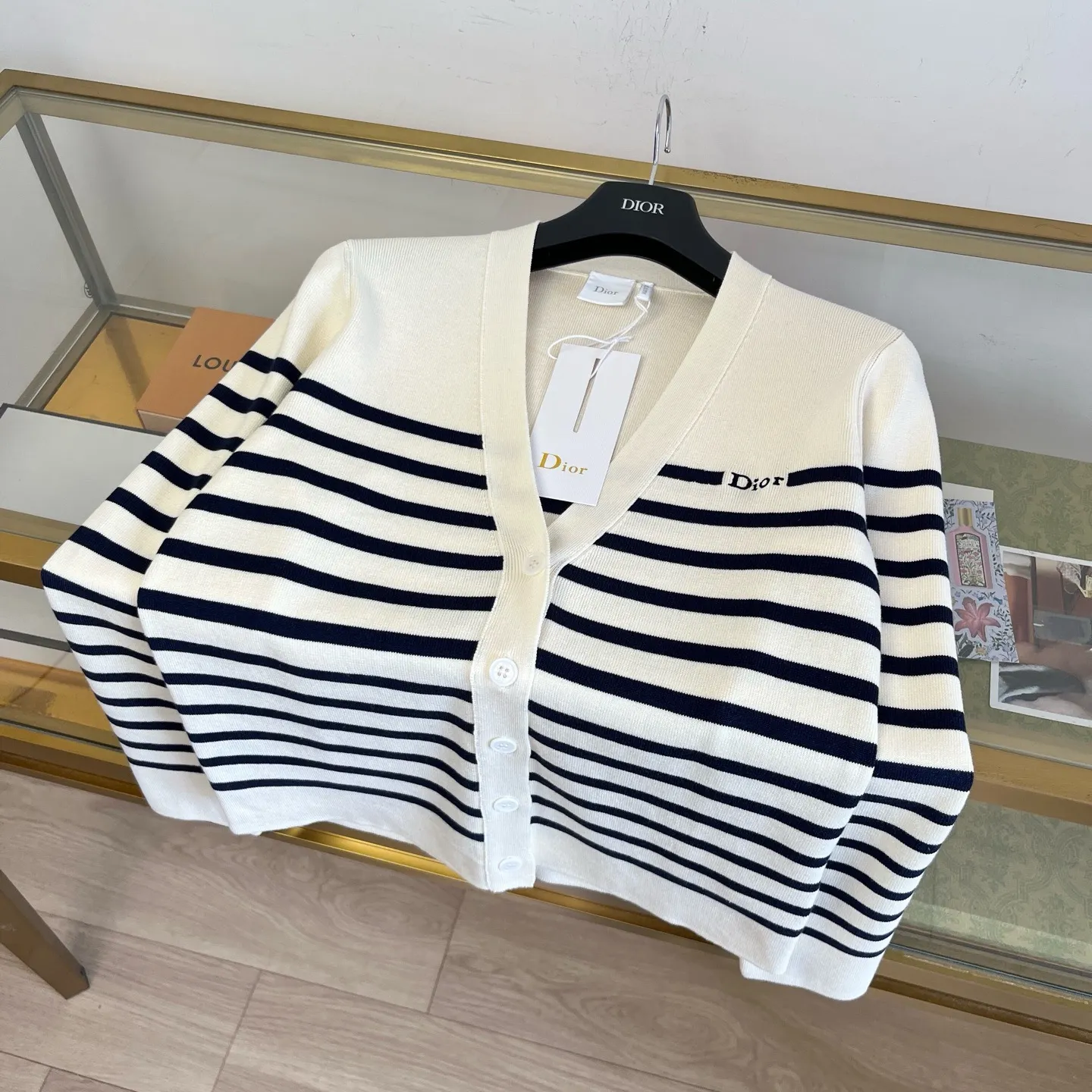 Dioriviera Marinière Striped Knit Cardigan D32022746 — view 3