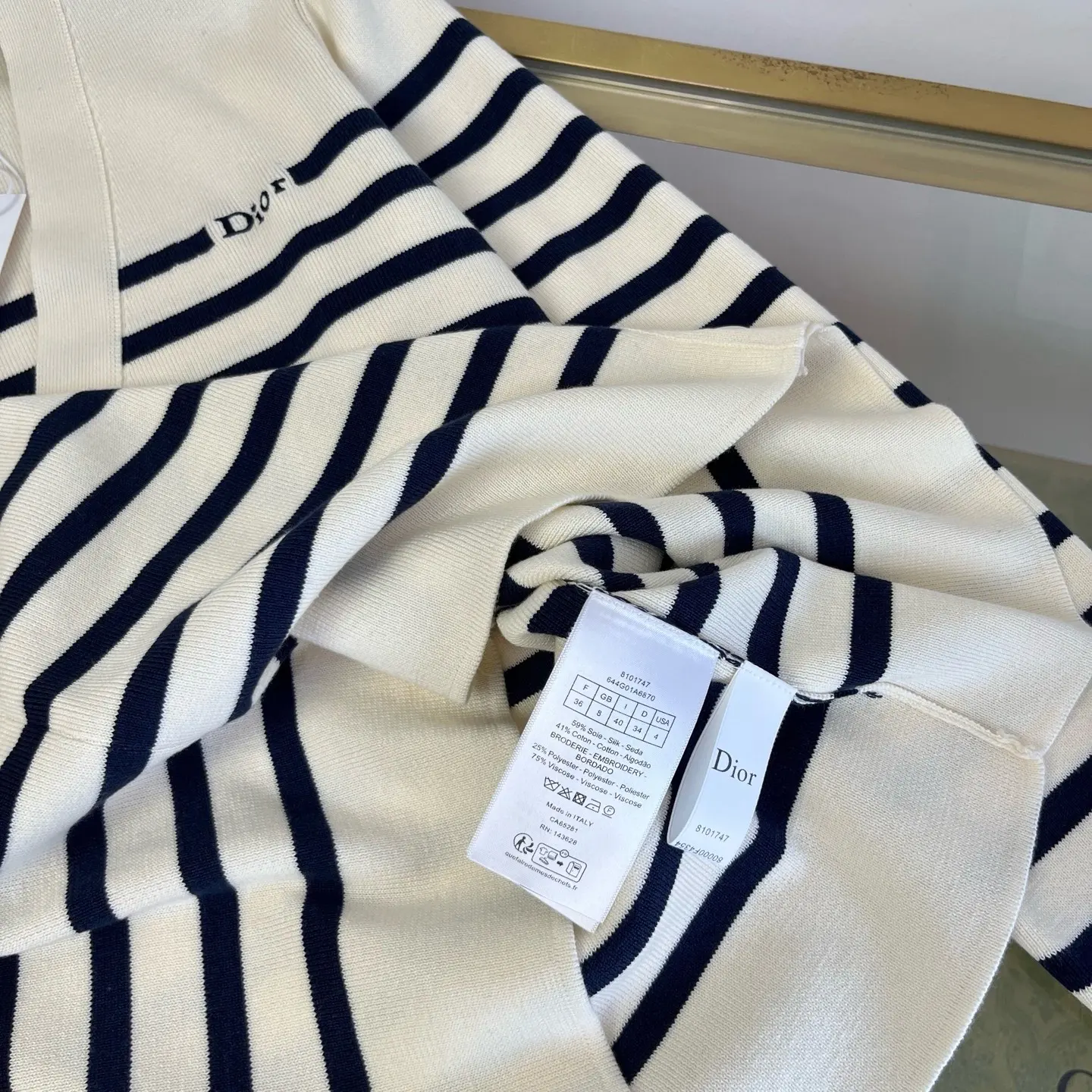 Dioriviera Marinière Striped Knit Cardigan D32022746 — view 9