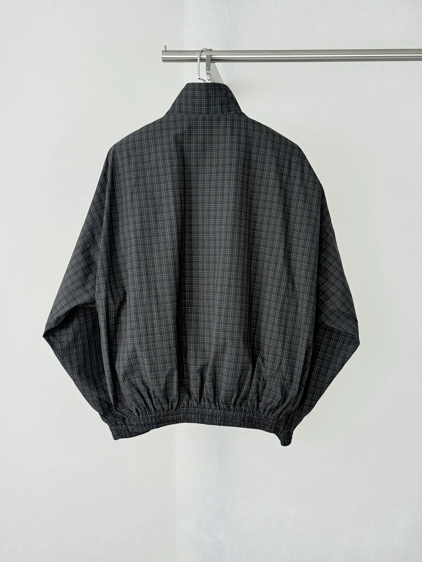 Checked Funnel-Neck Zip-Up Jacket D32522606 — view 2