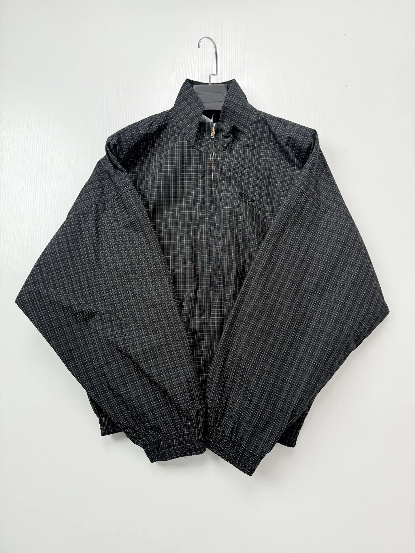 Checked Funnel-Neck Zip-Up Jacket D32522606 — view 3