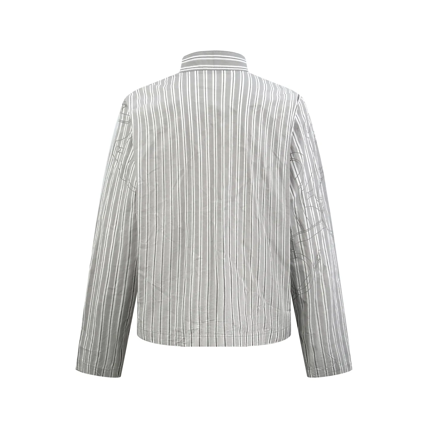 Striped Cotton Harrington Jacket with Equestrian Print D33021919 — view 2