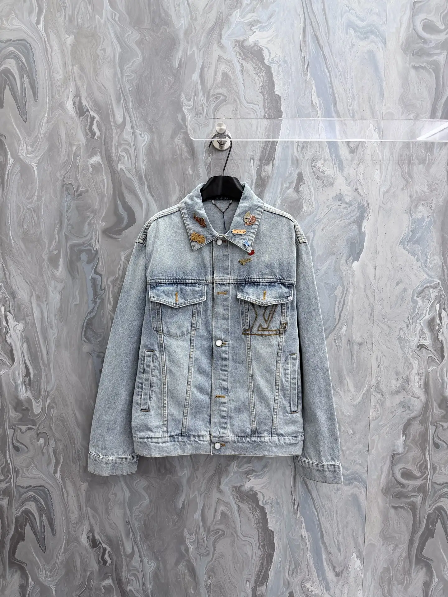 Embellished Denim Trucker Jacket D33022038