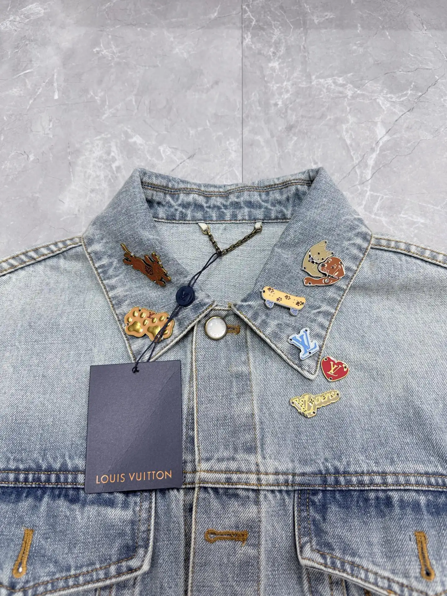 Embellished Denim Trucker Jacket D33022038 — view 3