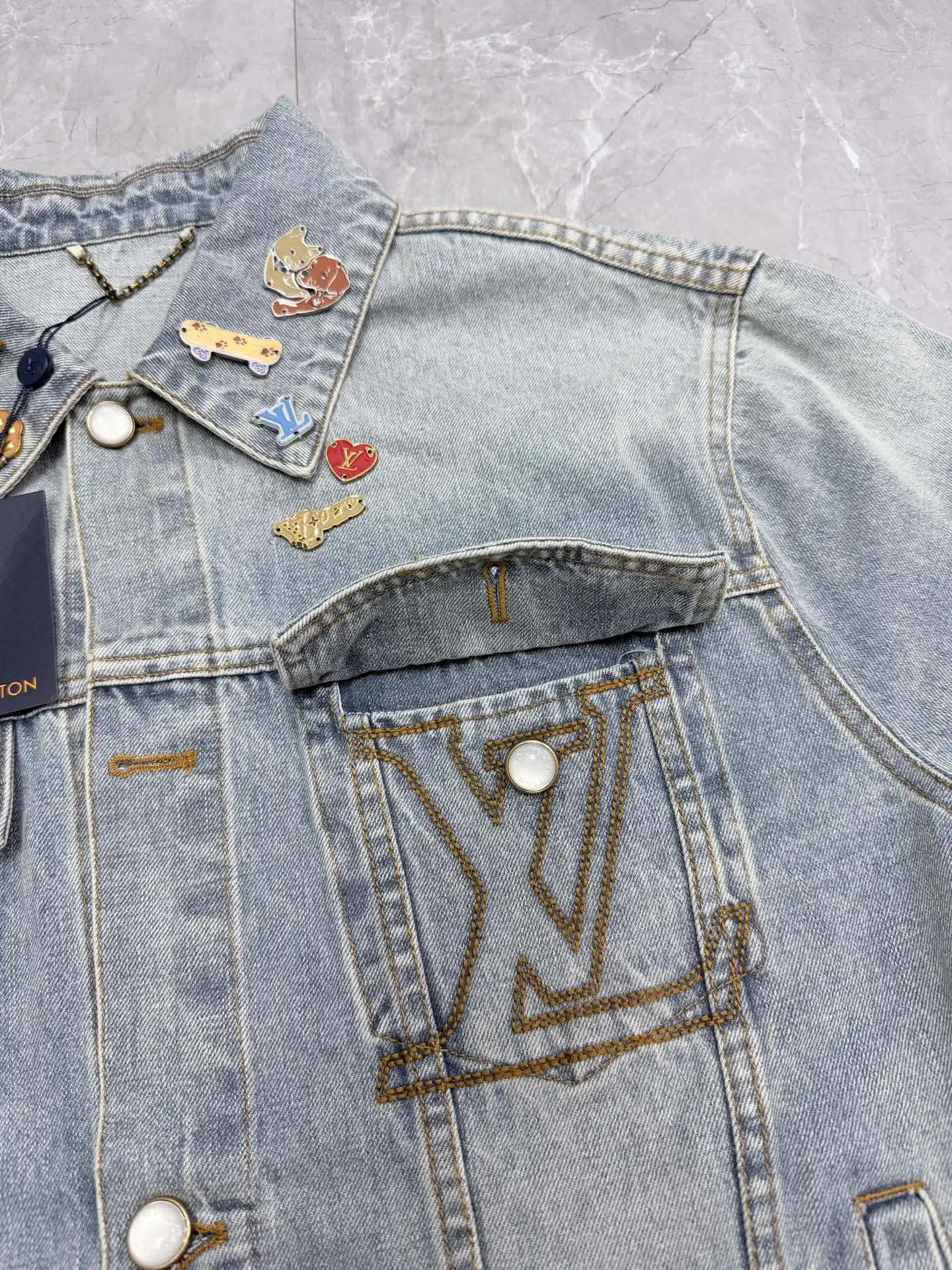 Embellished Denim Trucker Jacket D33022038 — view 4