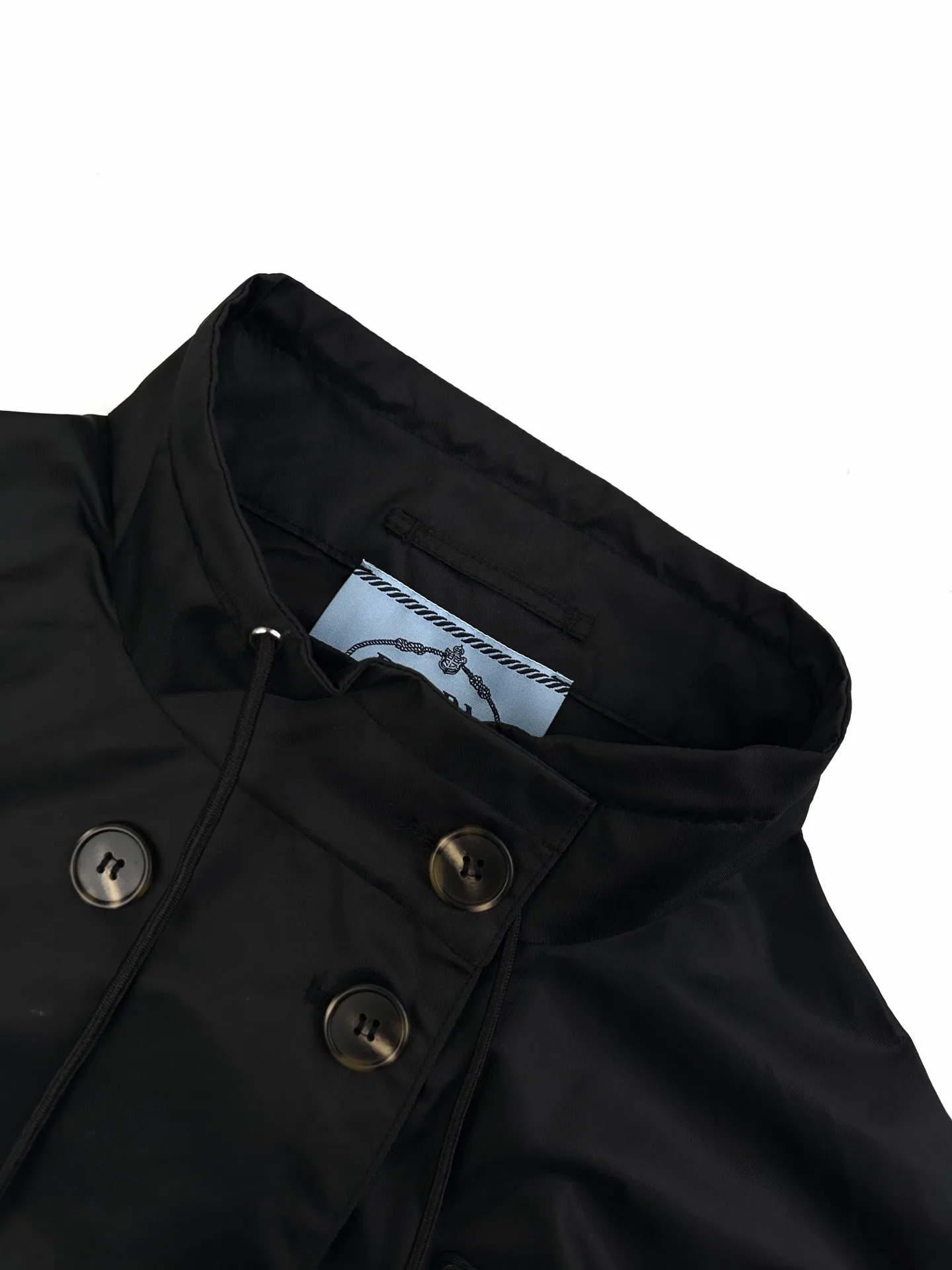 Double-Breasted Re-Nylon Jacket with Triangle Logo D33521407 — view 3