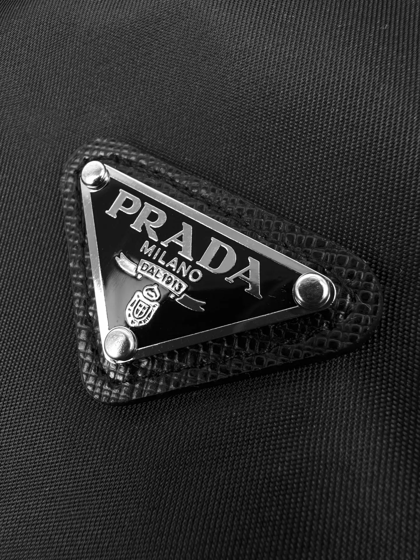 Double-Breasted Re-Nylon Jacket with Triangle Logo D33521407 — view 4