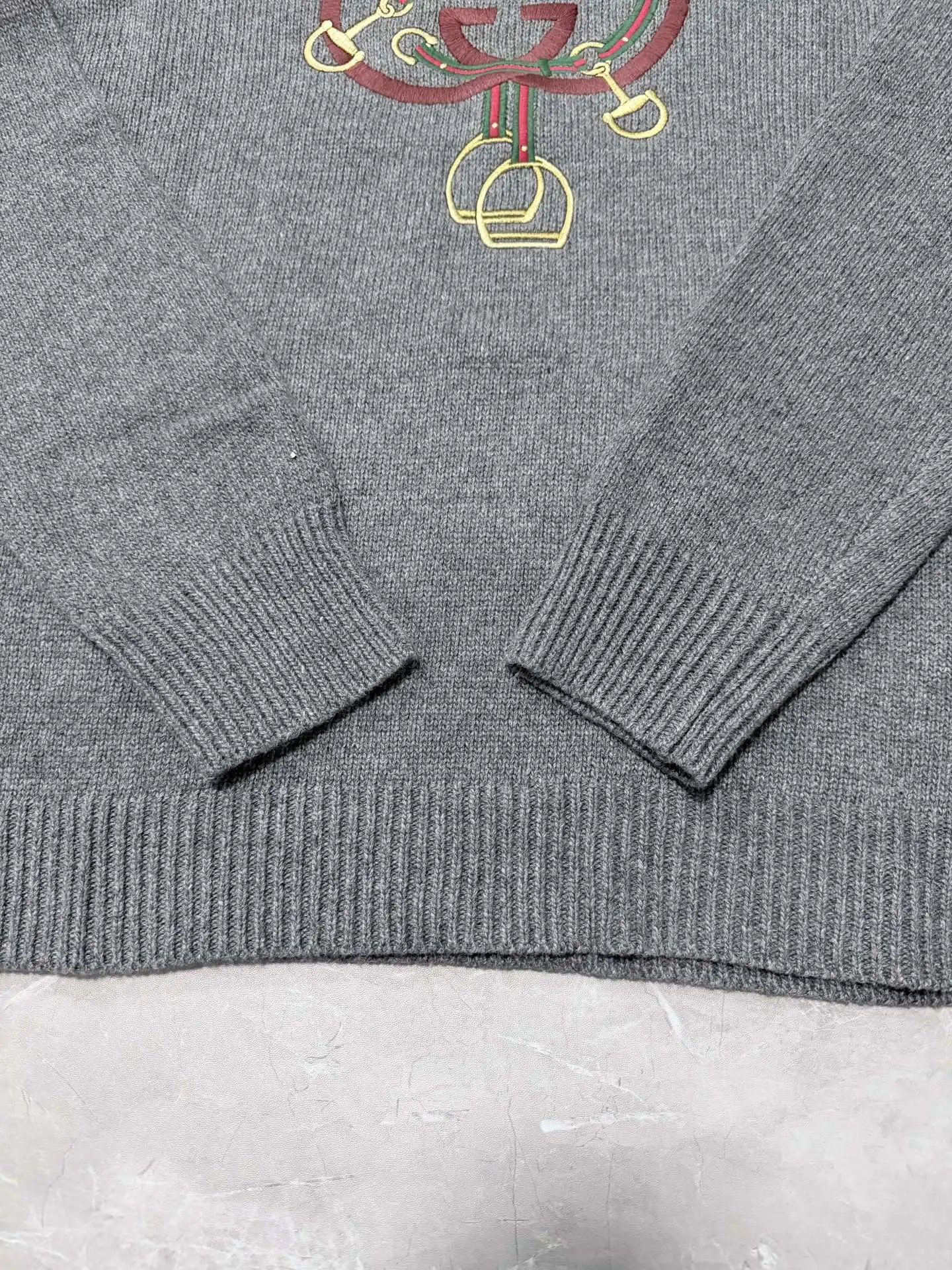Interlocking G and Stirrup Embroidered Wool Sweater D33522040 — view 6