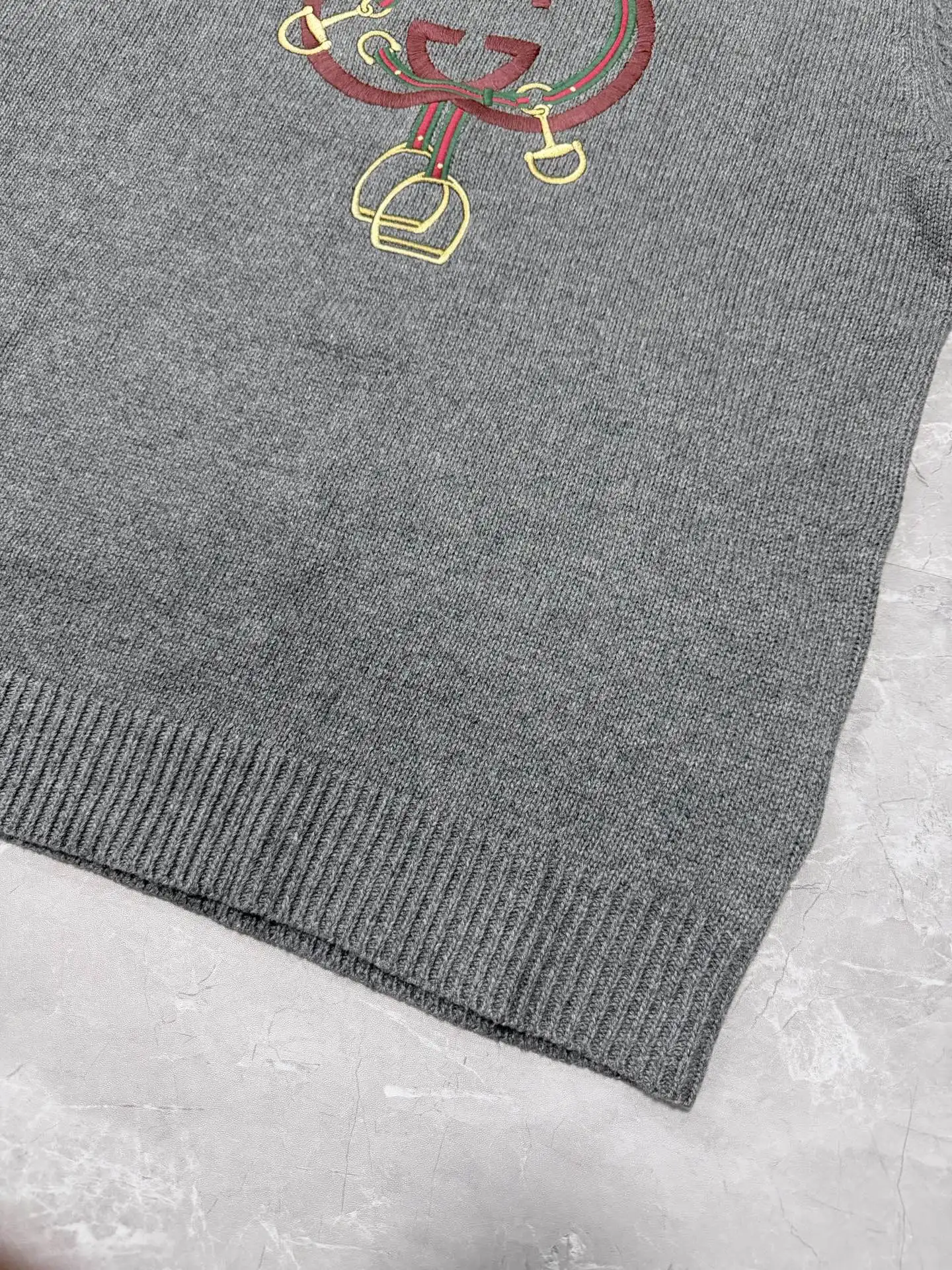 Interlocking G and Stirrup Embroidered Wool Sweater D33522040 — view 7