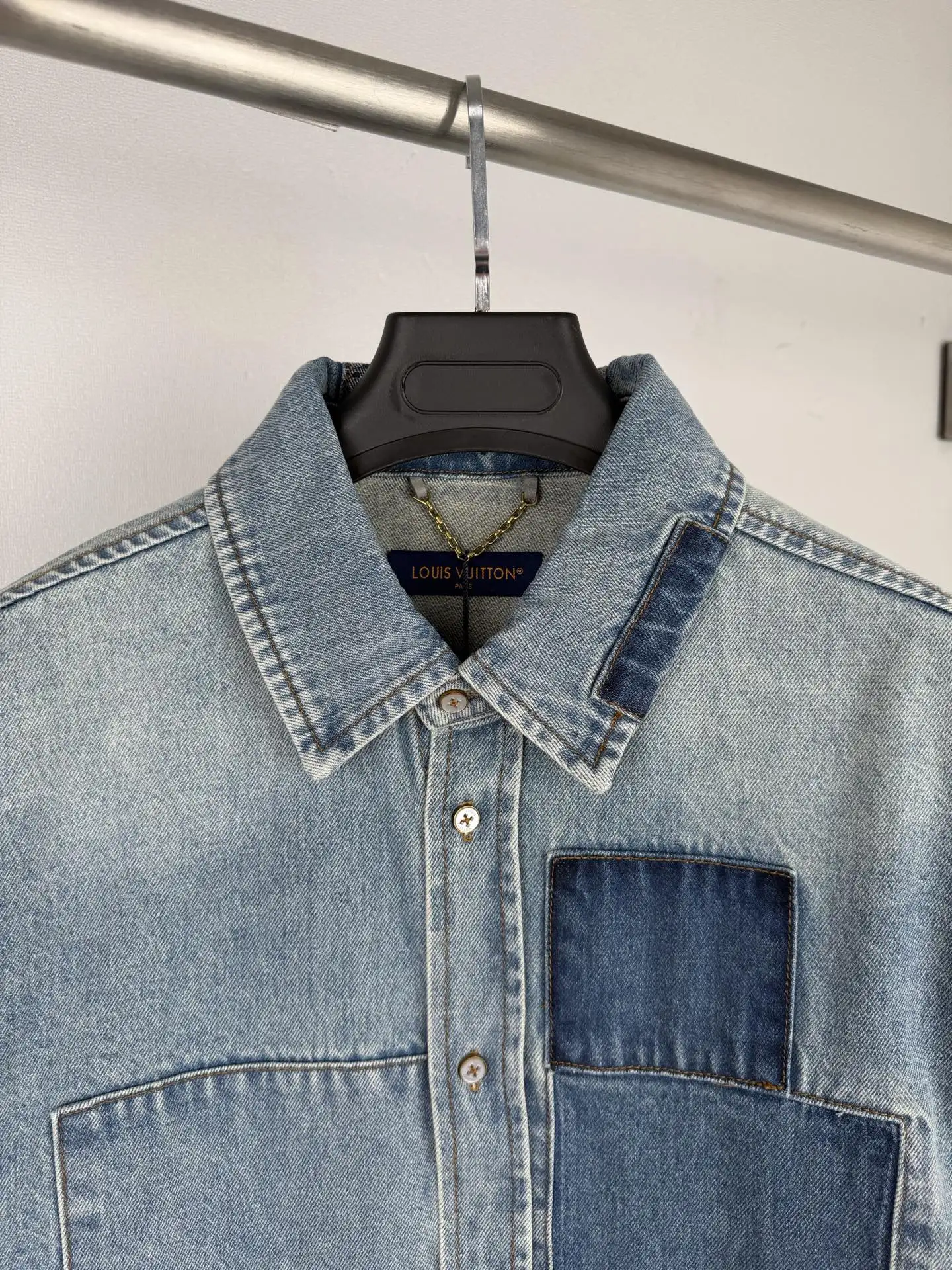 Monogram Patchwork Washed Denim Shirt D34019999 — view 5