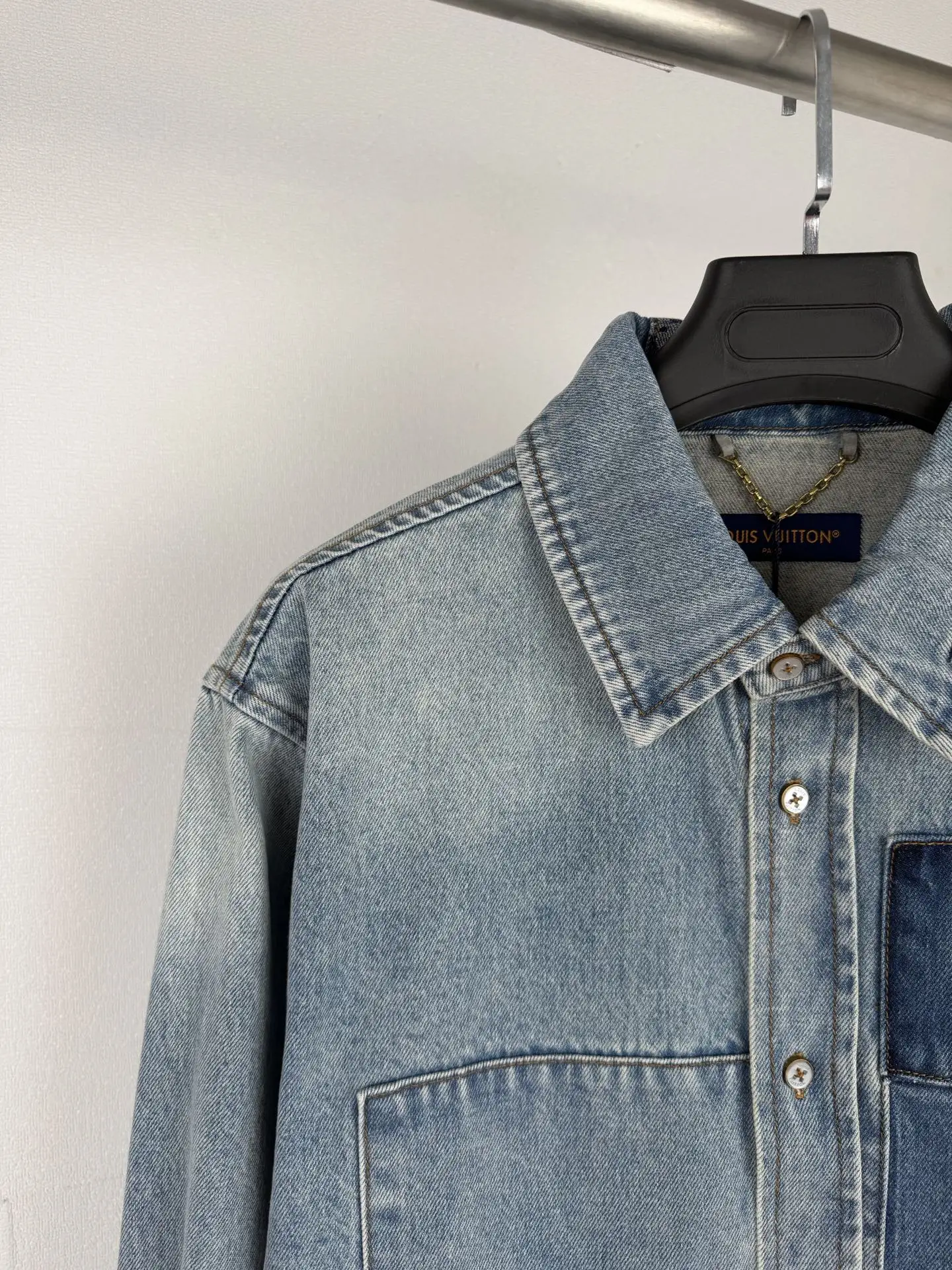 Monogram Patchwork Washed Denim Shirt D34019999 — view 6