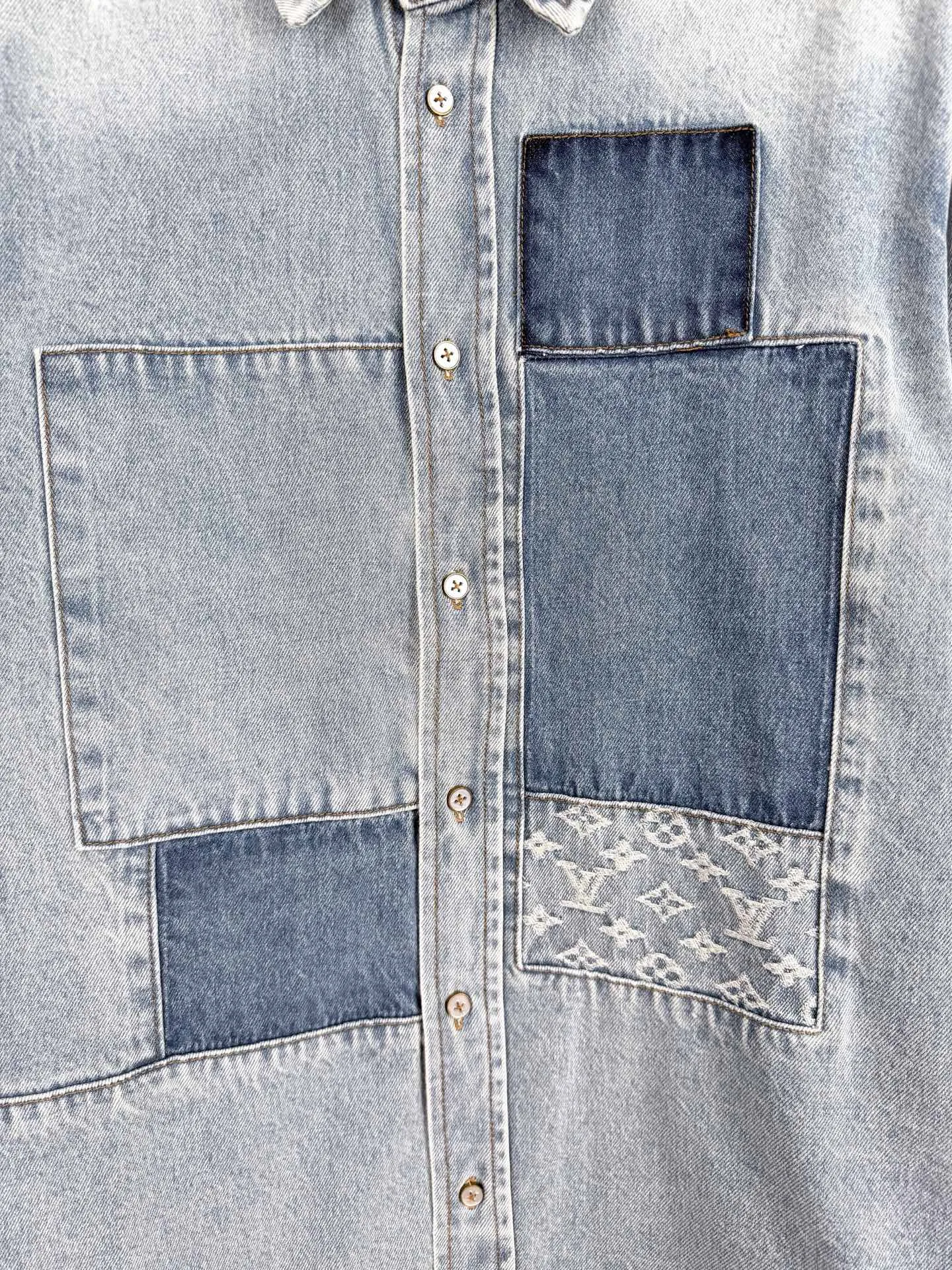 Monogram Patchwork Washed Denim Shirt D34019999 — view 7