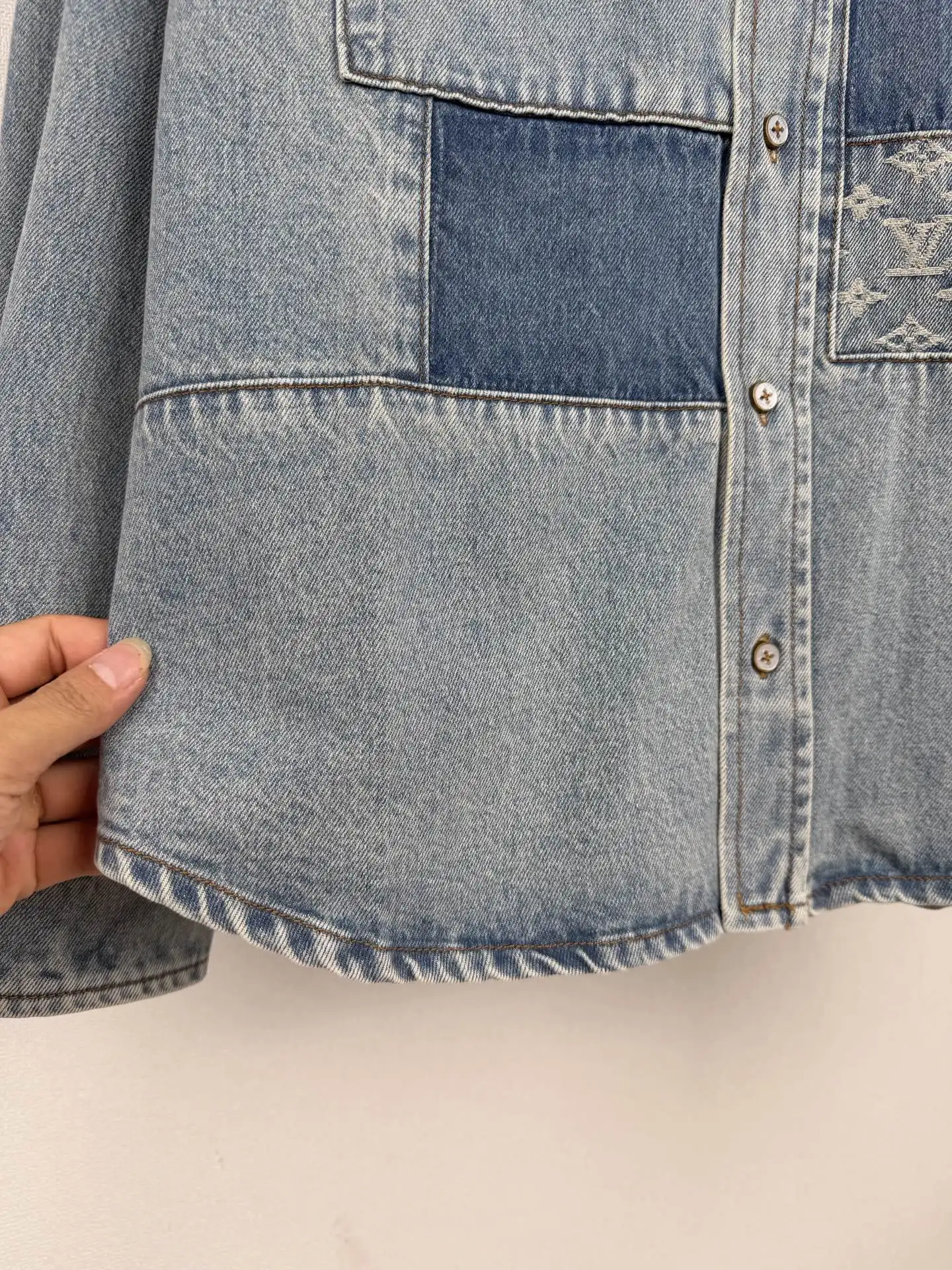 Monogram Patchwork Washed Denim Shirt D34019999 — view 10