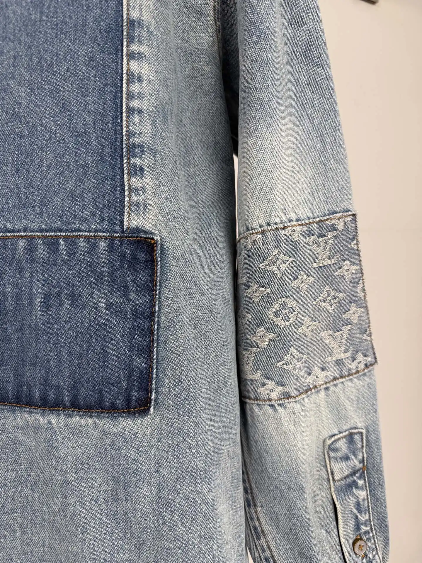 Monogram Patchwork Washed Denim Shirt D34019999 — view 12