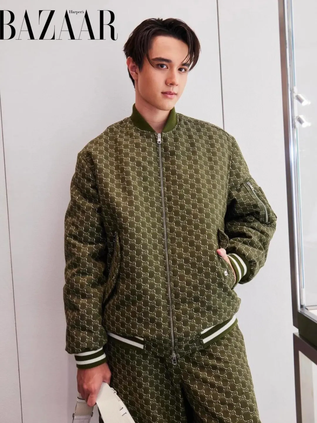 GG Monogram Jacquard Bomber Jacket D34023310 — view 4