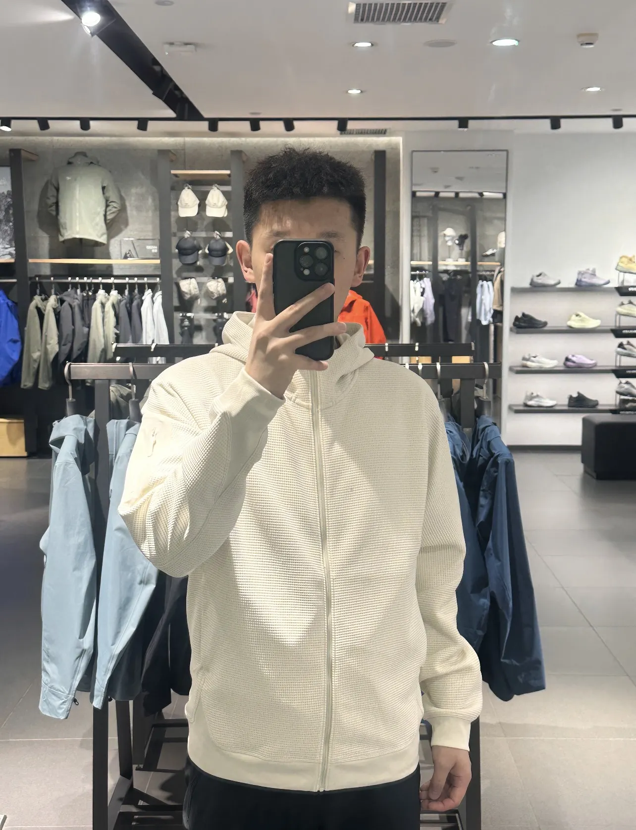Olera Full-Zip Waffle Knit Hooded Jacket D34022668 — view 5