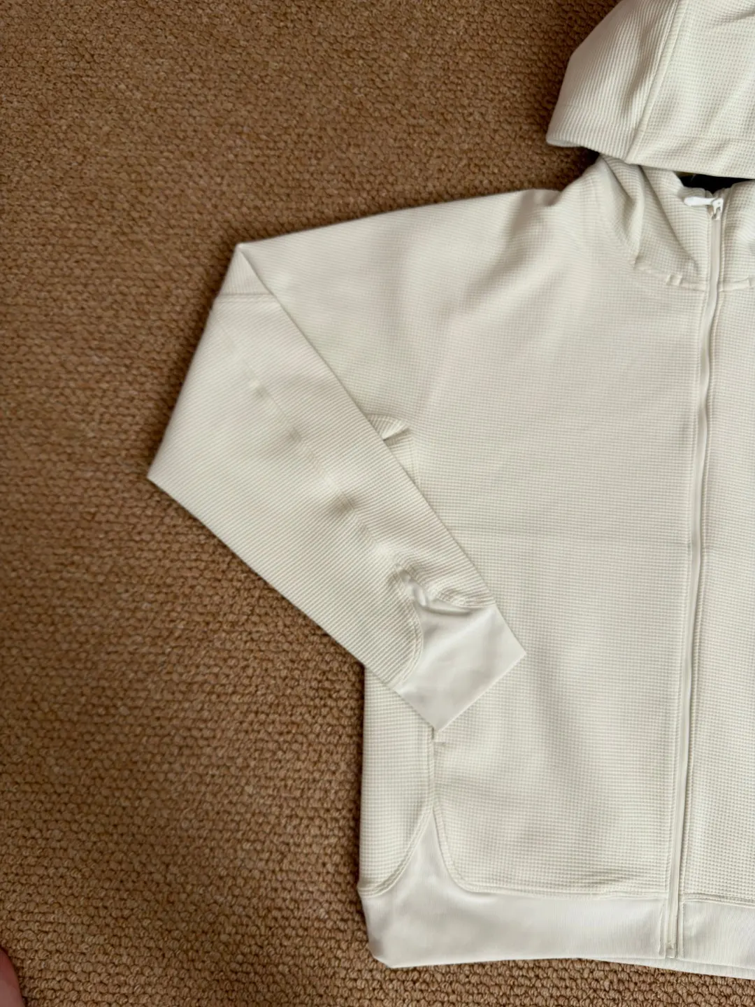 Olera Waffle-Knit Zip-Up Hooded Jacket D34022670 — view 2