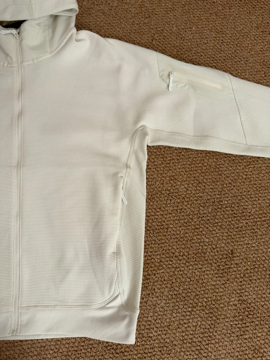 Olera Waffle-Knit Zip-Up Hooded Jacket D34022670 — view 3