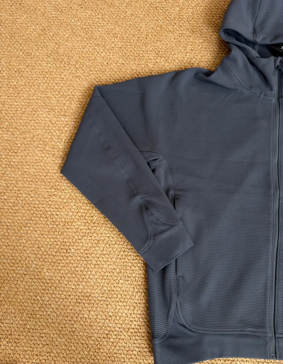 Olera Waffle-Knit Full-Zip Hooded Jacket D34022672 — view 3