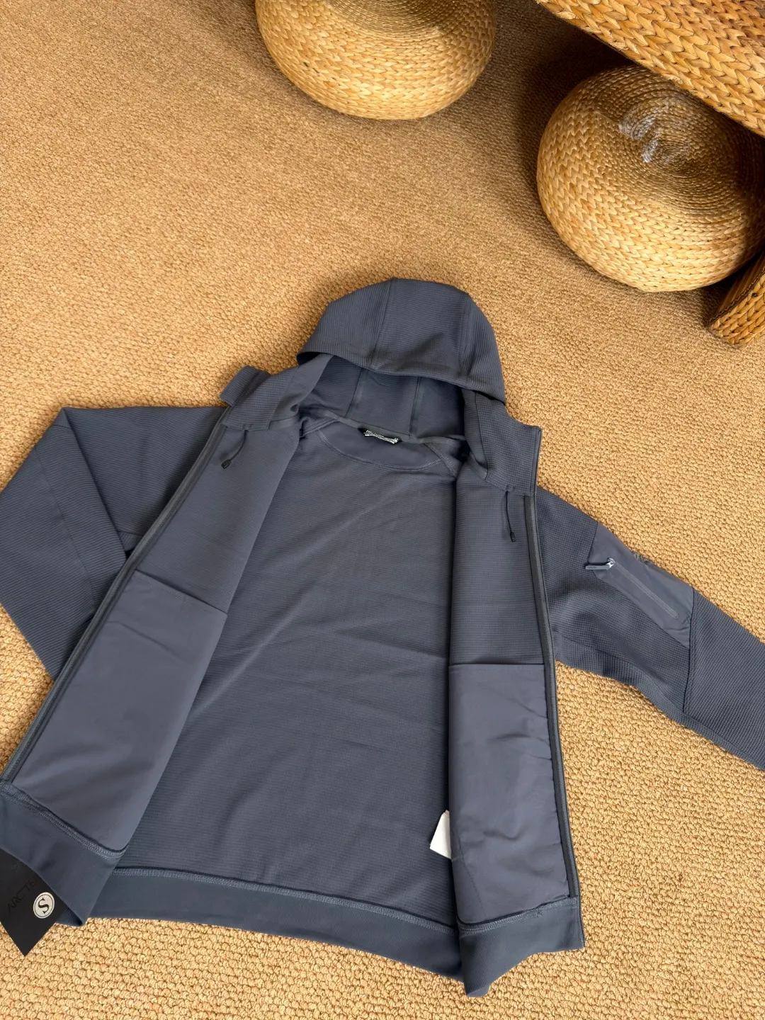 Olera Waffle-Knit Full-Zip Hooded Jacket D34022672 — view 7