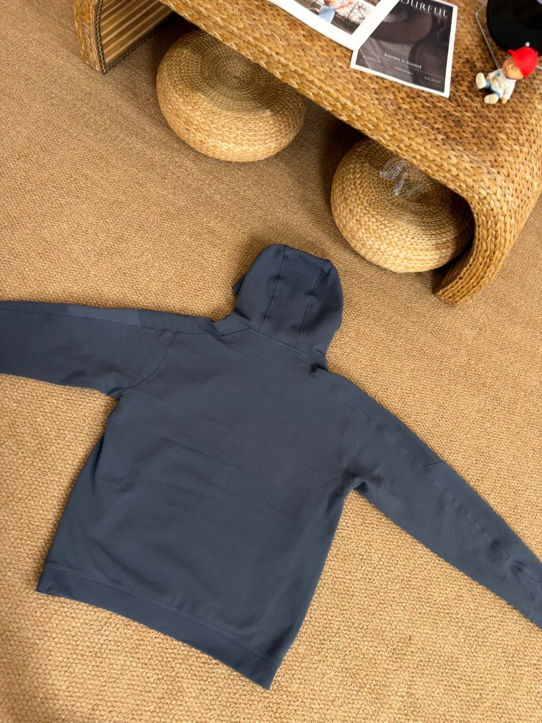 Olera Waffle-Knit Full-Zip Hooded Jacket D34022672 — view 8