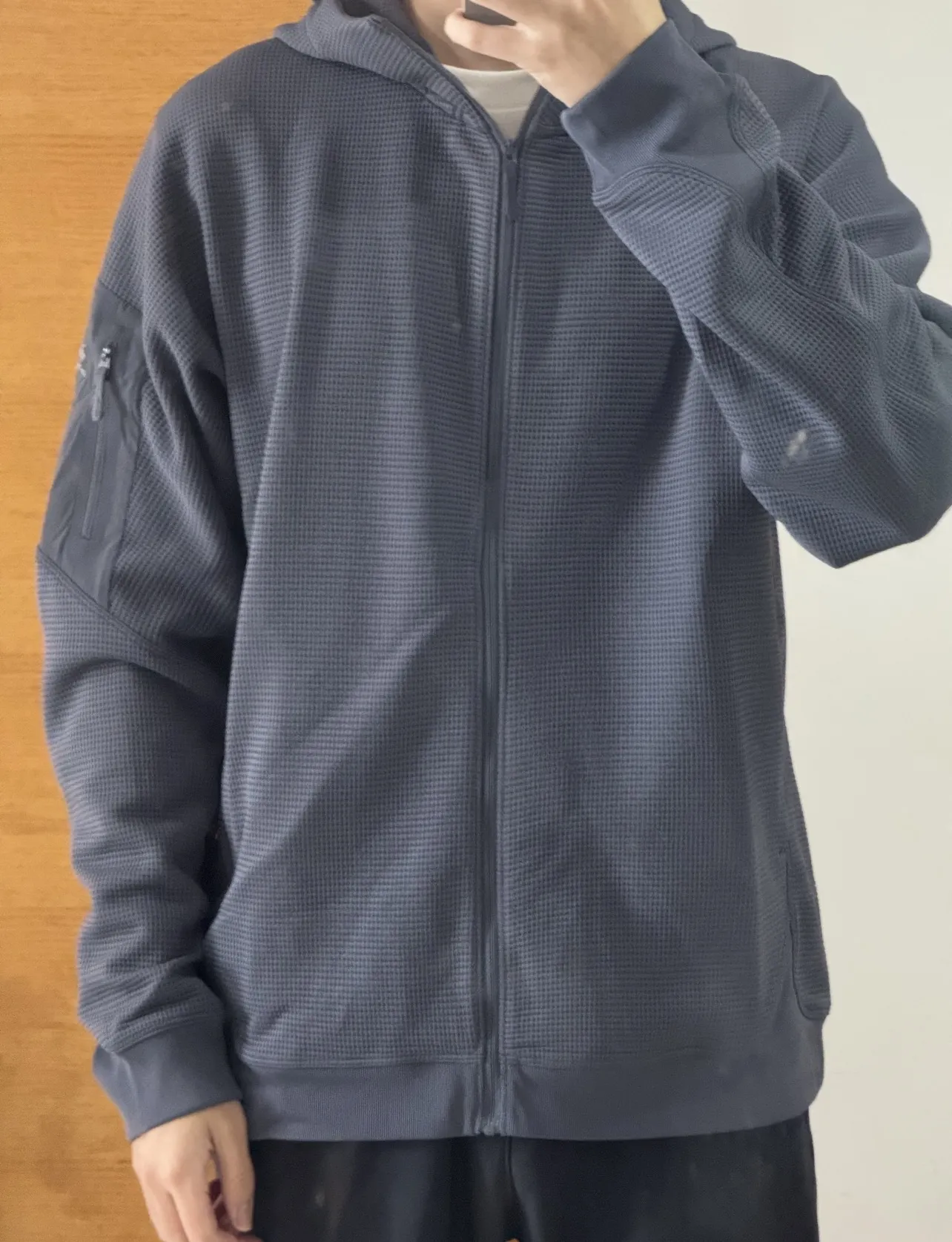 Olera Waffle-Knit Full-Zip Hoodie D34022671