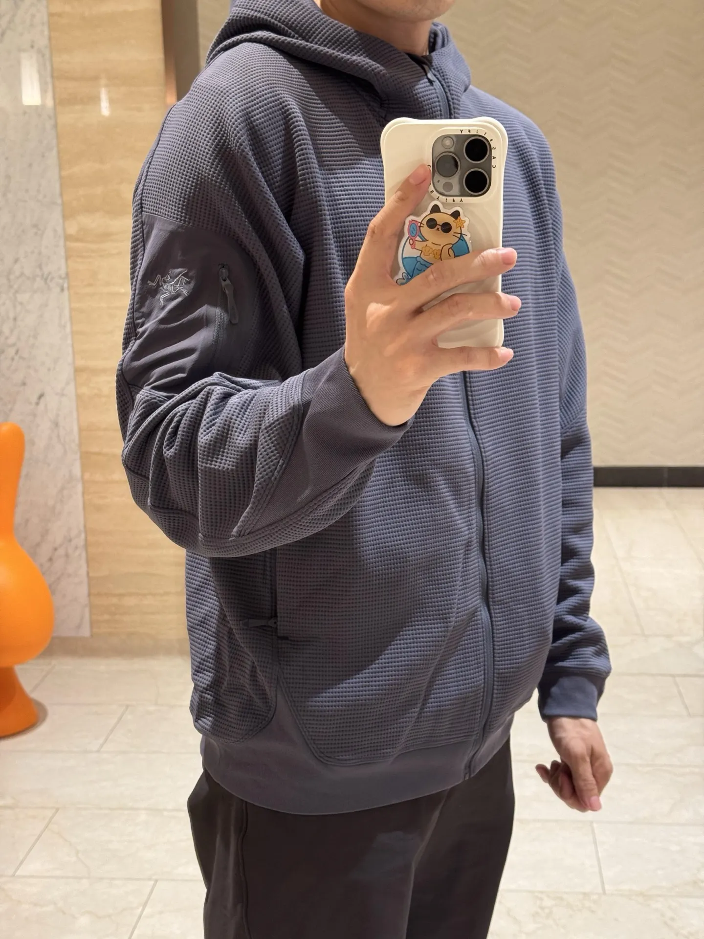 Olera Waffle-Knit Full-Zip Hoodie D34022671 — view 5