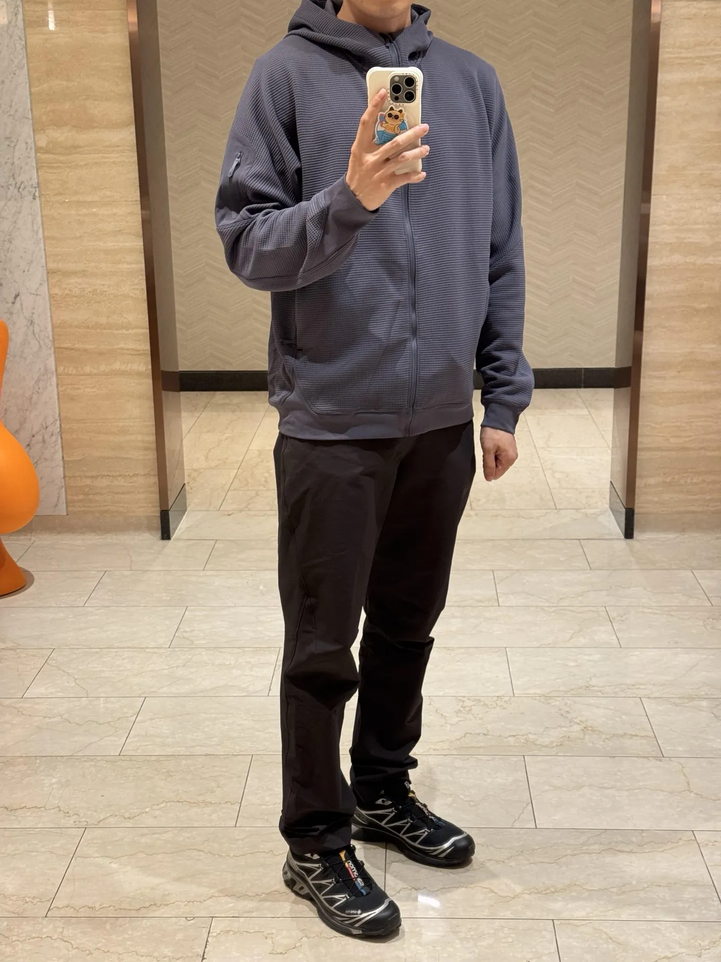 Olera Waffle-Knit Full-Zip Hoodie D34022671 — view 6