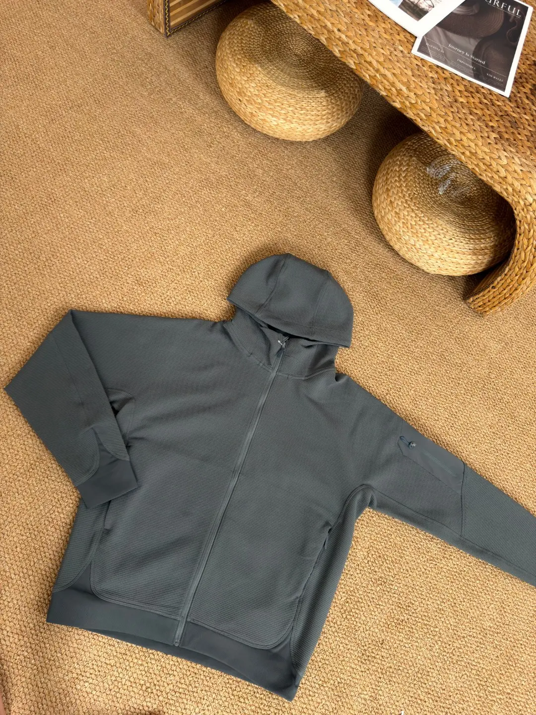 Olera Waffle-Knit Full-Zip Hoodie D34022674