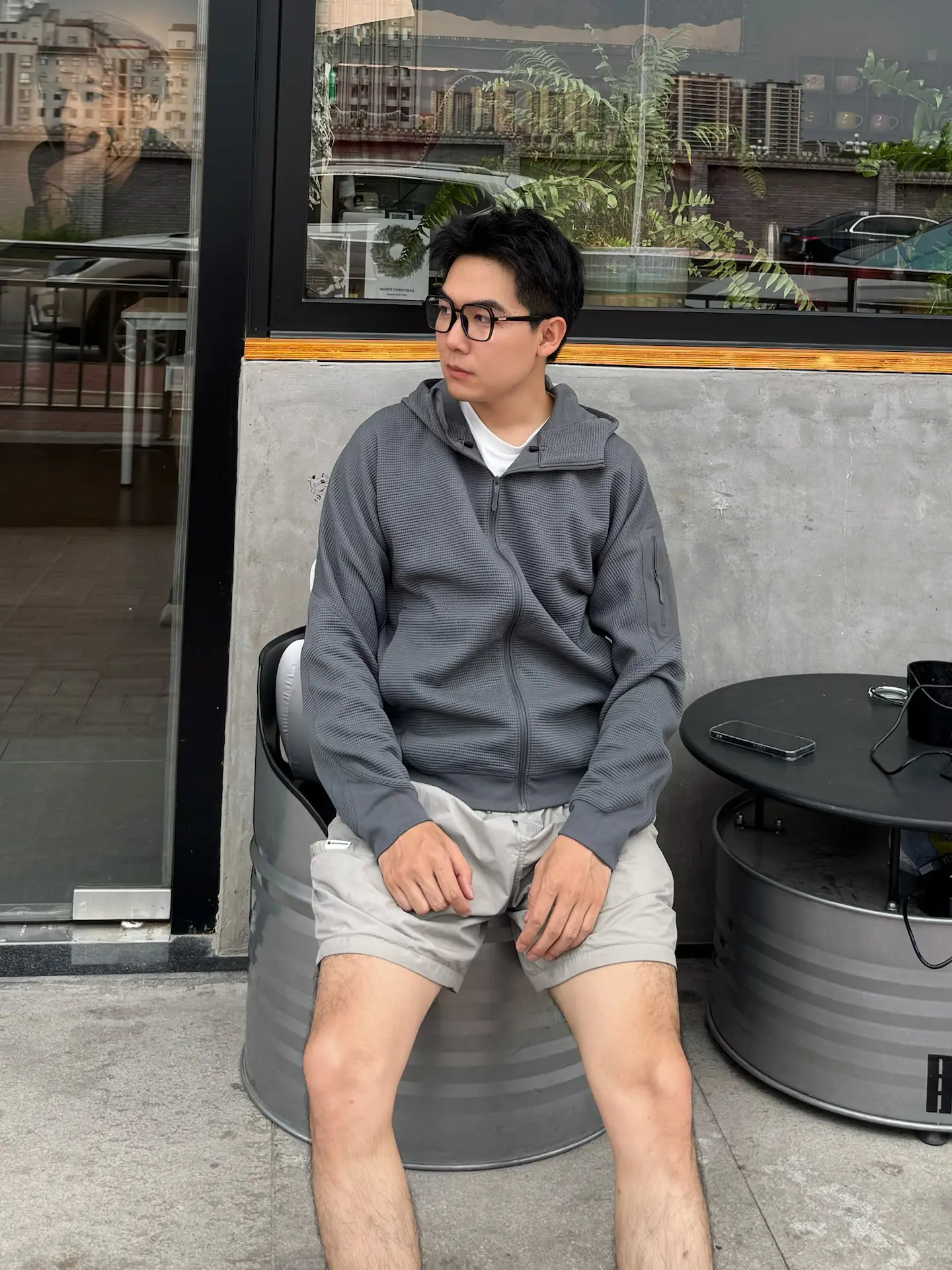 Olera Waffle-Knit Zip-Up Hoodie D34022673 — view 4