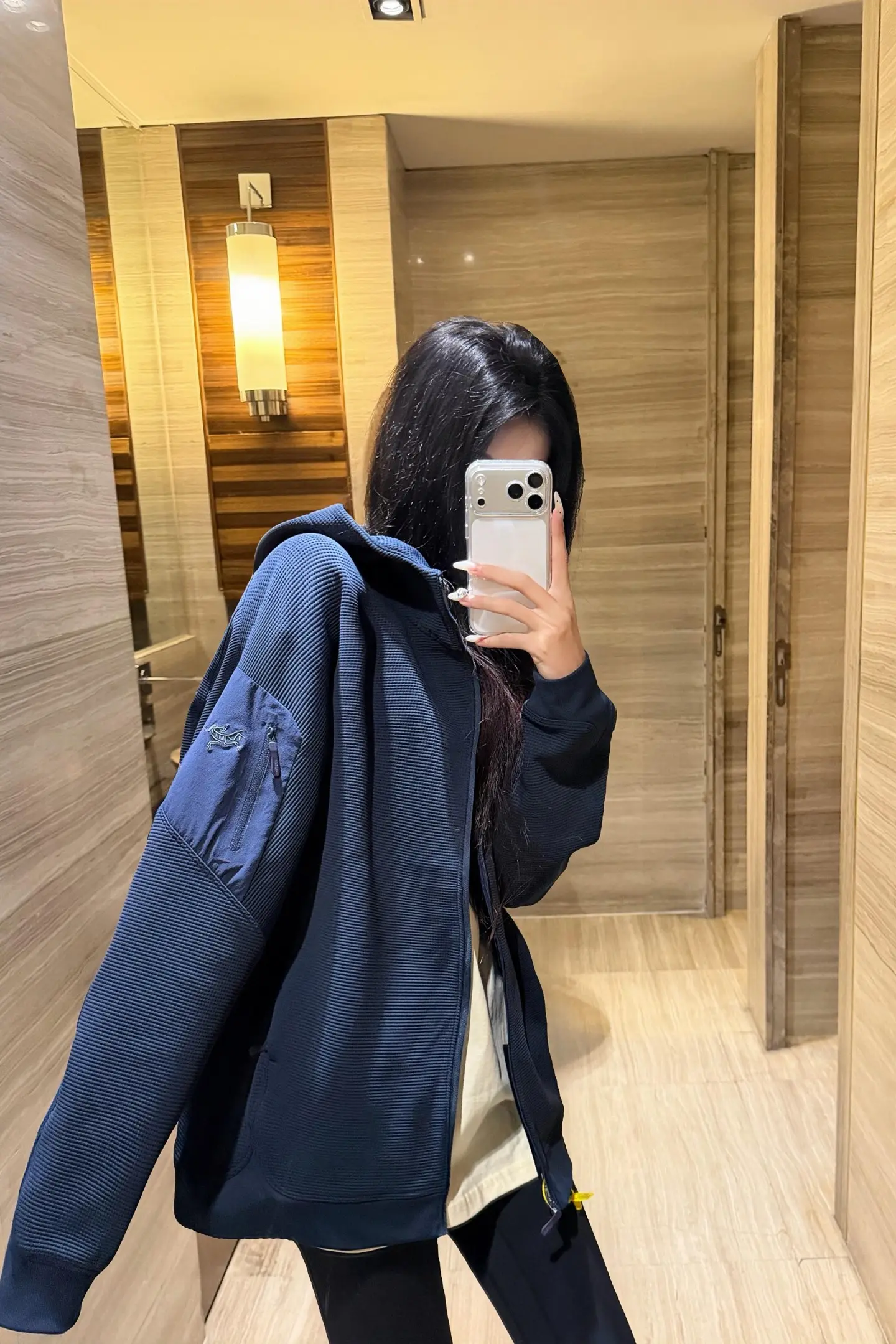 Olera Waffle-Knit Zip-Up Hooded Jacket D34022675
