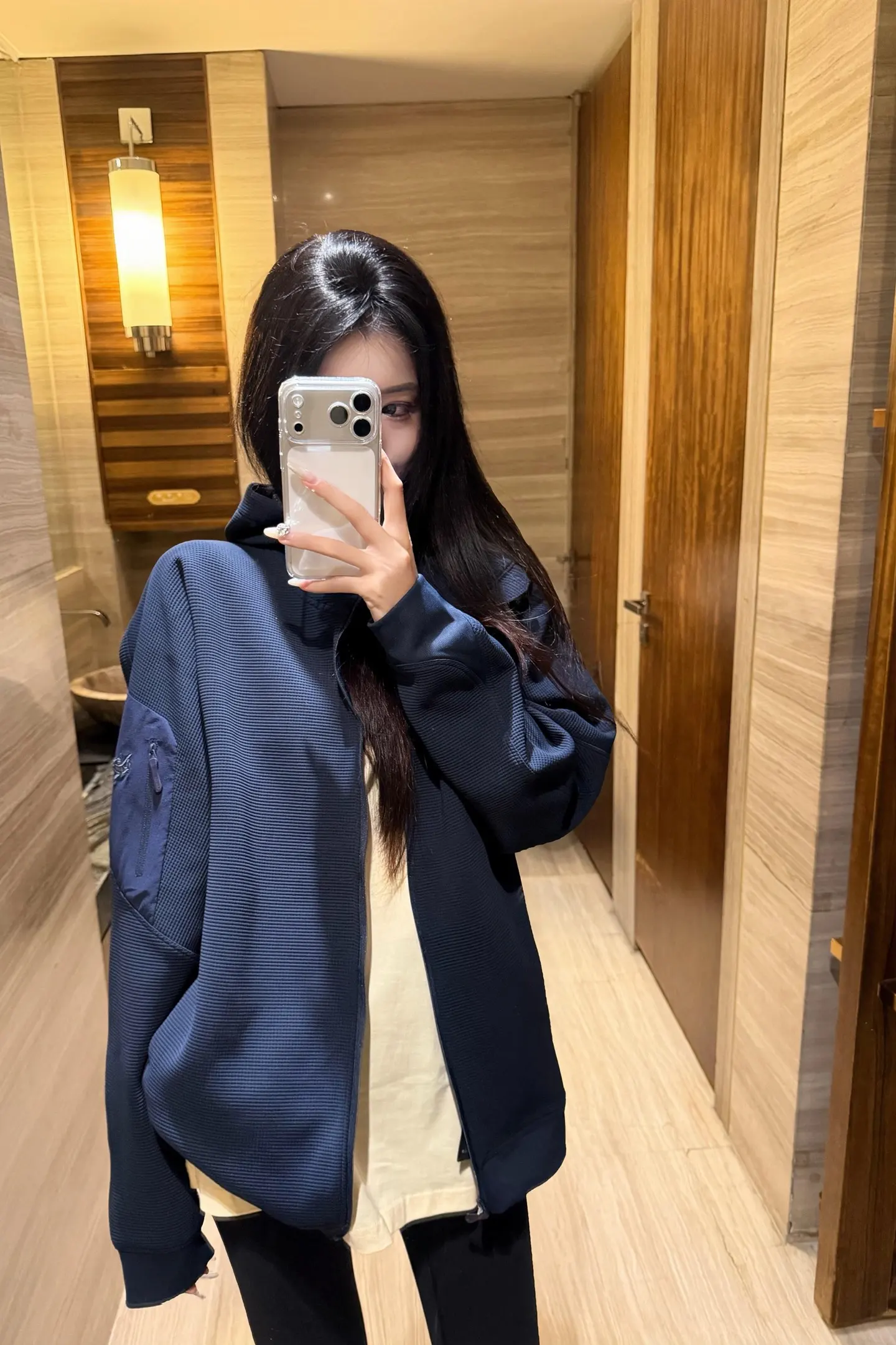 Olera Waffle-Knit Zip-Up Hooded Jacket D34022675 — view 3