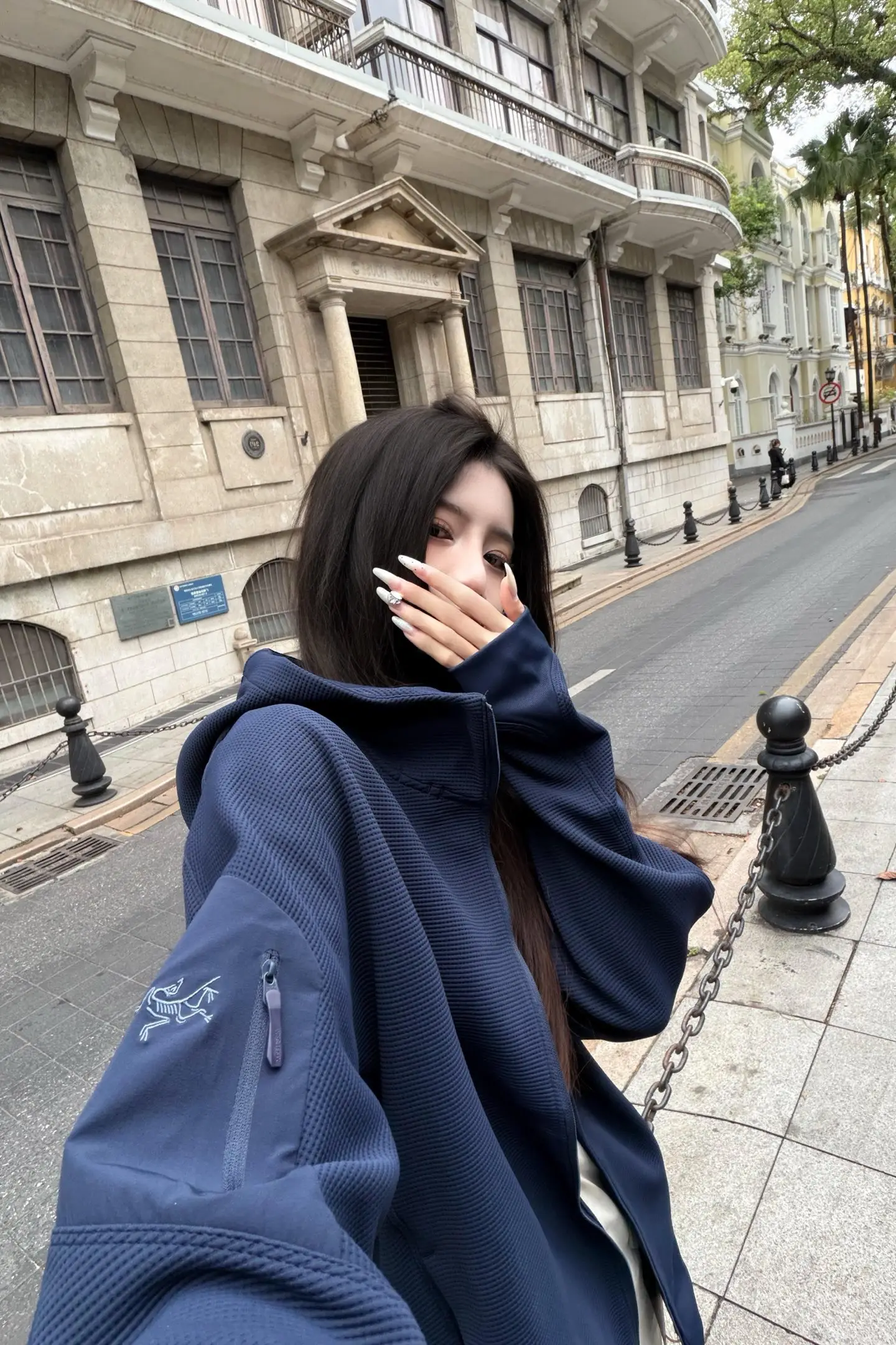 Olera Waffle-Knit Zip-Up Hooded Jacket D34022675 — view 4
