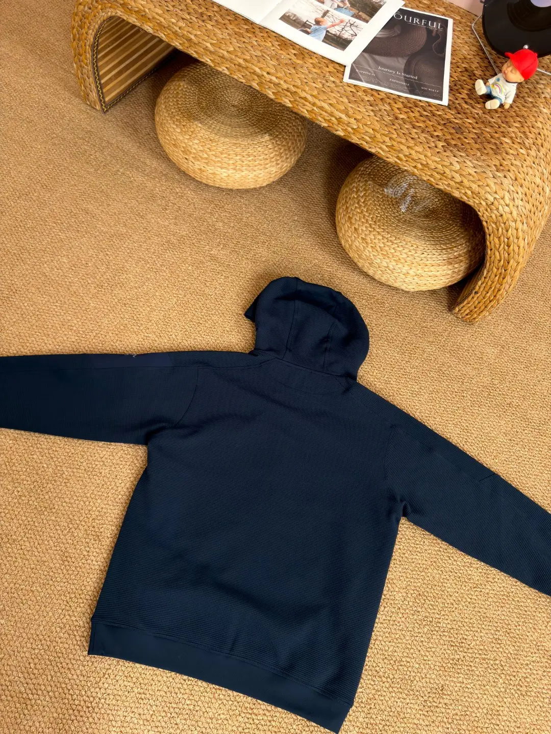 Olera Waffle-Knit Zip-Up Hooded Jacket D34022676 — view 8