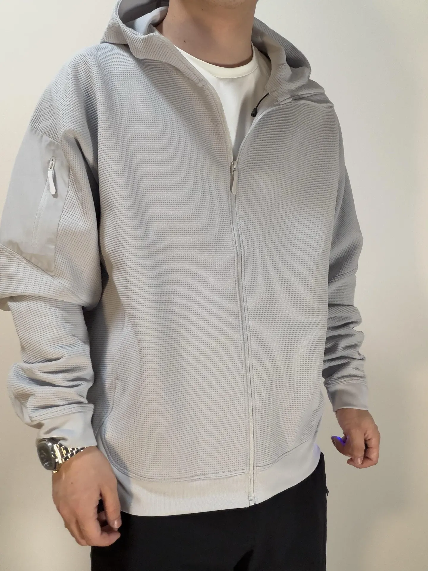 Olera Full-Zip Waffle-Knit Hooded Jacket D34022677