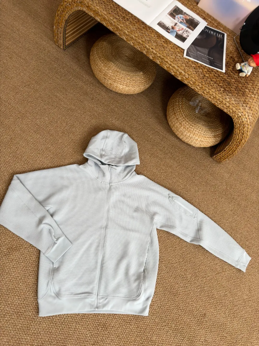 Olera Waffle-Knit Full-Zip Hoodie D34022678