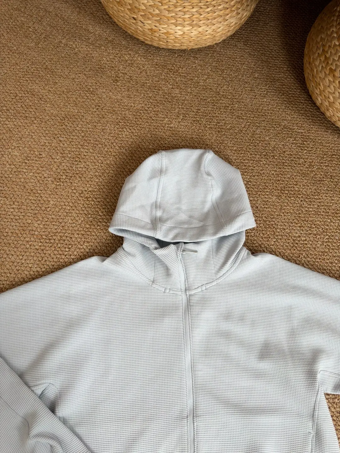 Olera Waffle-Knit Full-Zip Hoodie D34022678 — view 2