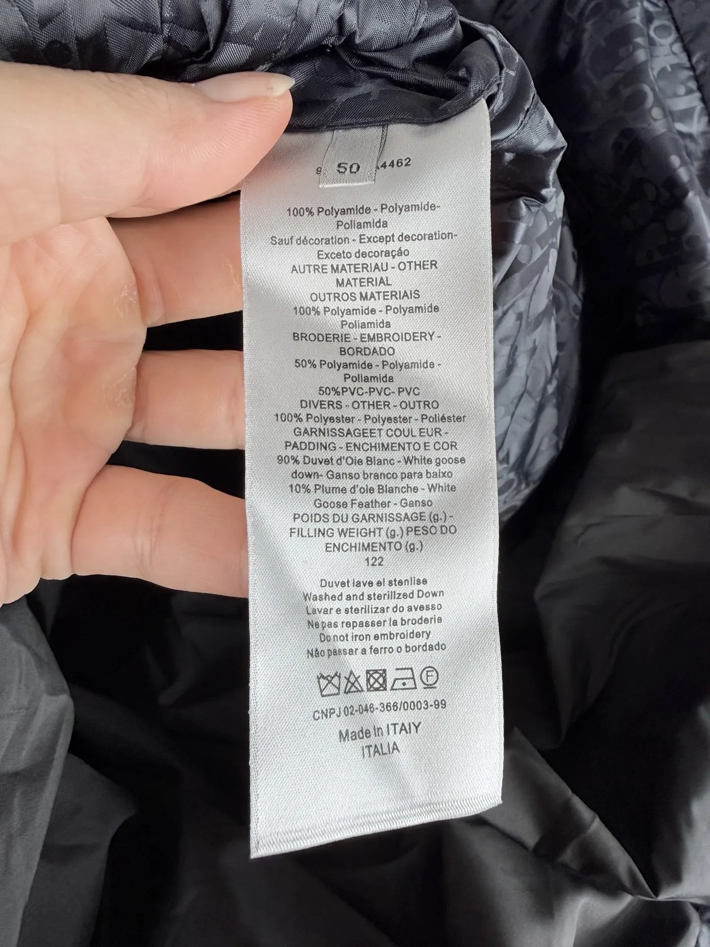 Oblique Jacquard Hooded Down Puffer Jacket D34019989 — view 11