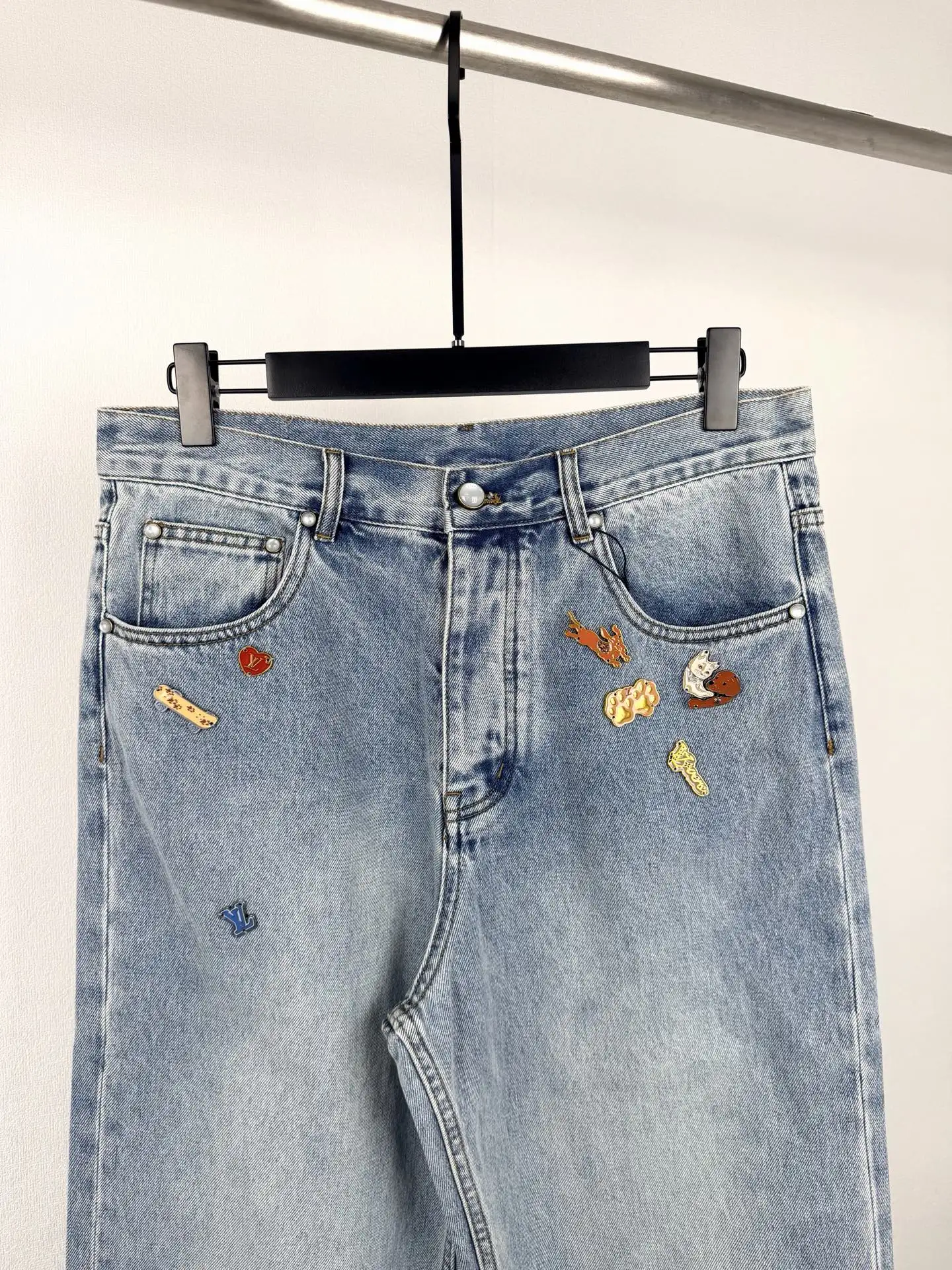 Monogram Embroidered Straight-Leg Jeans D34020099 — view 2