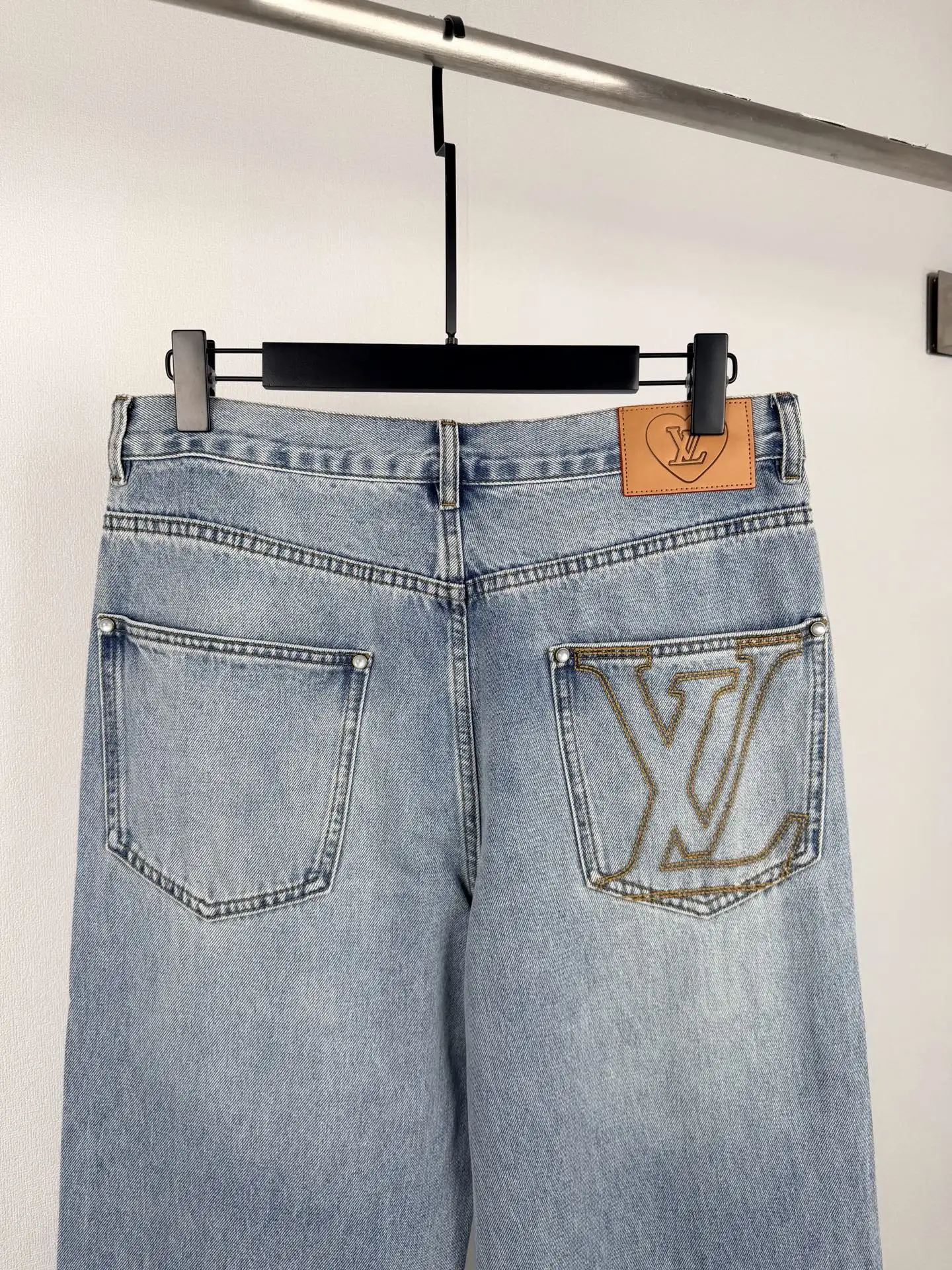Monogram Embroidered Straight-Leg Jeans D34020099 — view 4