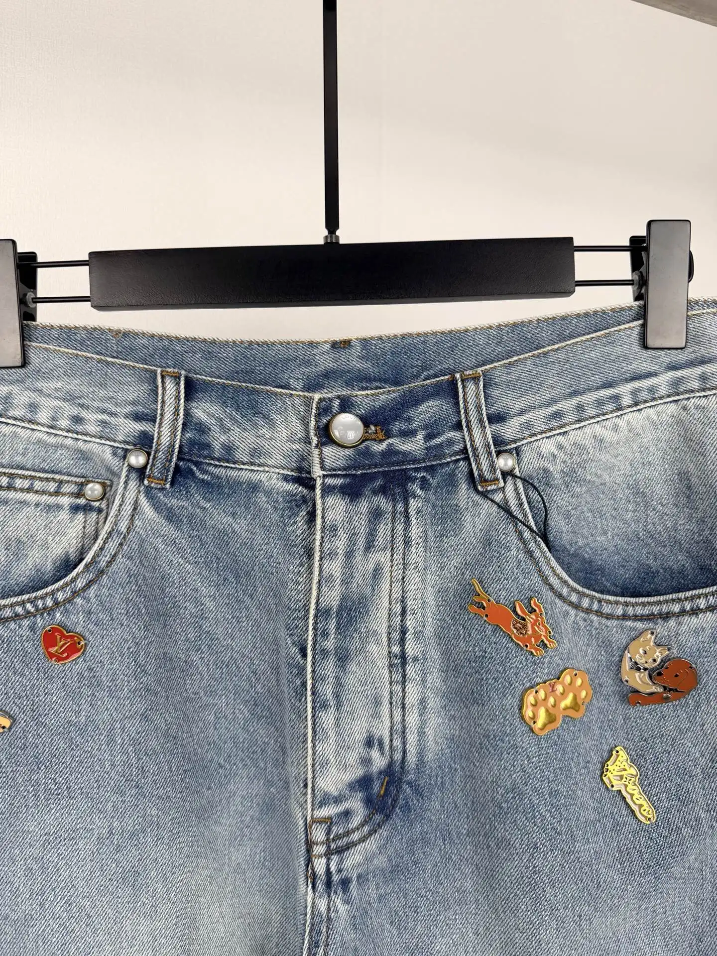 Monogram Embroidered Straight-Leg Jeans D34020099 — view 5