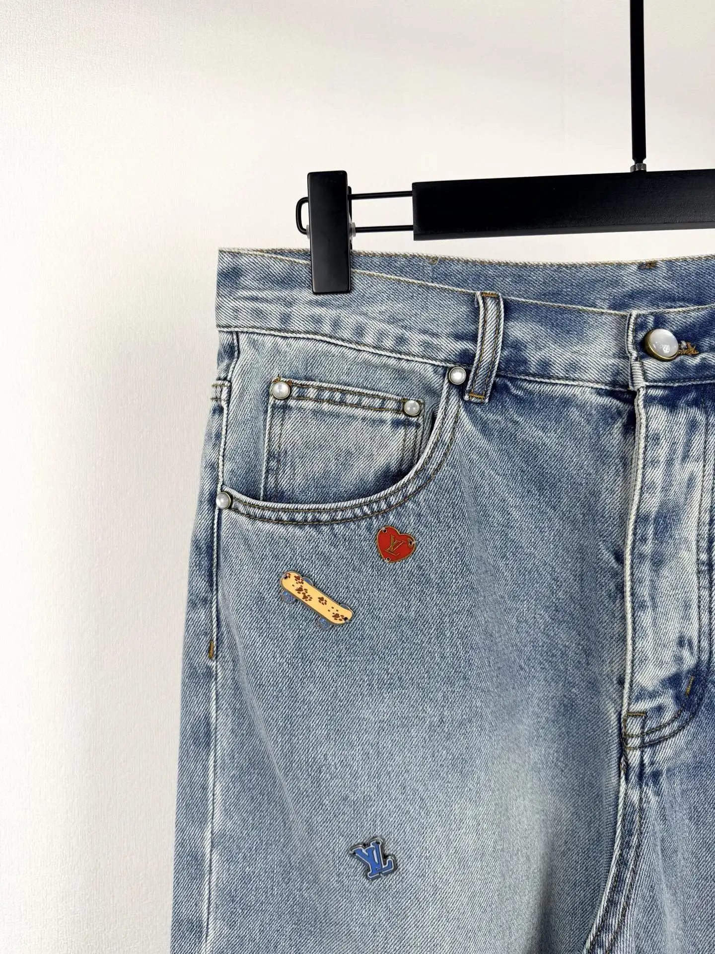 Monogram Embroidered Straight-Leg Jeans D34020099 — view 6