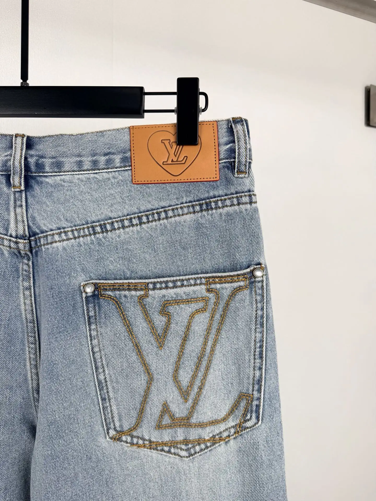 Monogram Embroidered Straight-Leg Jeans D34020099 — view 11