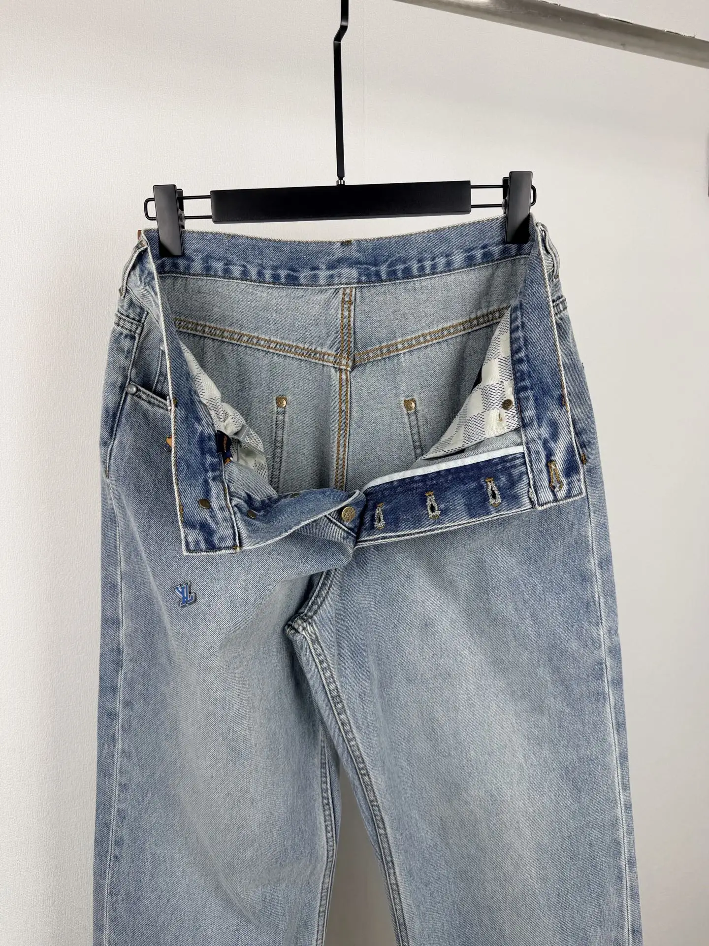 Monogram Embroidered Straight-Leg Jeans D34020099 — view 13